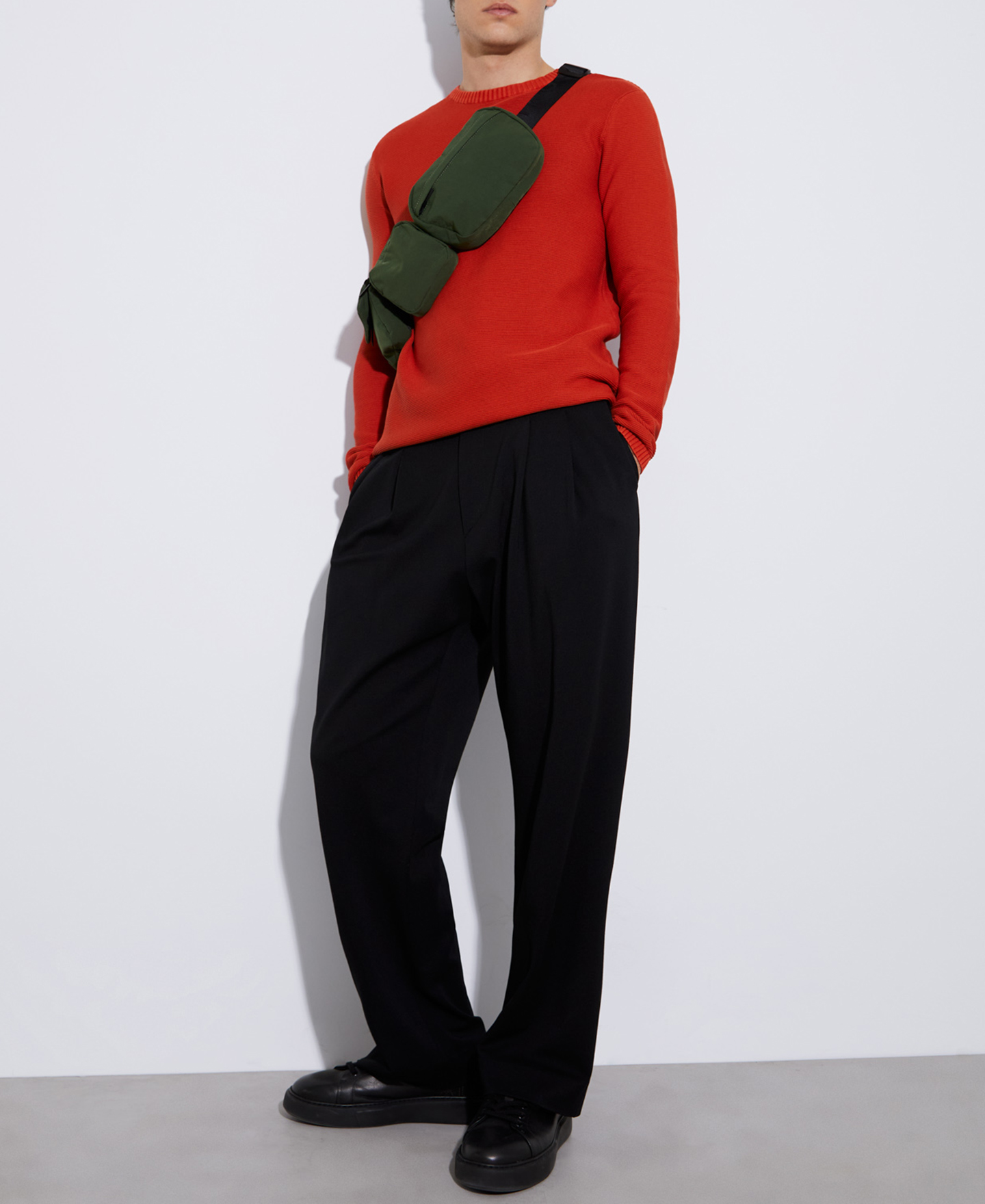 Cotton pique knit sweater image number 1