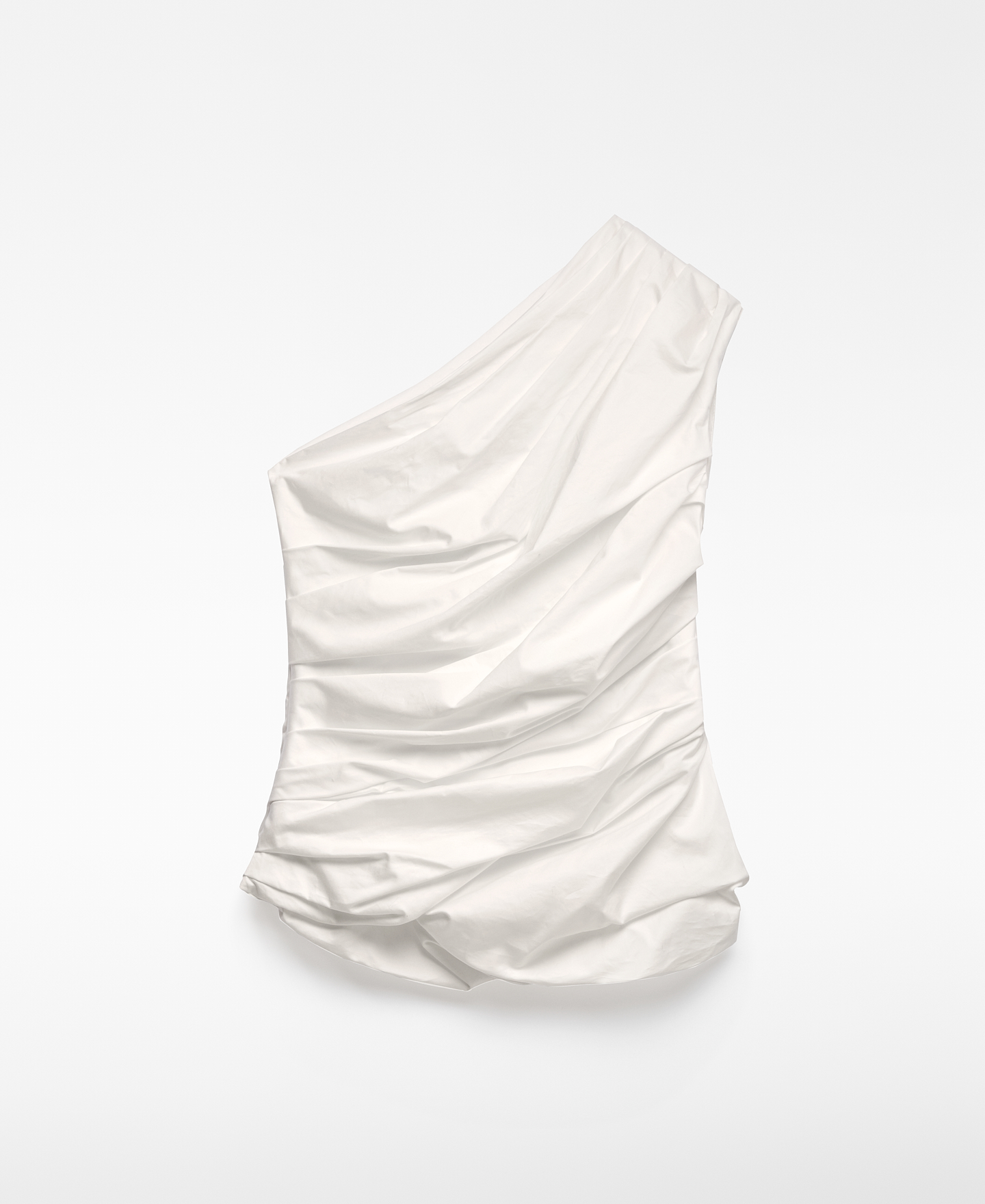 Haut asymétrique drapé en coton femme image number 4