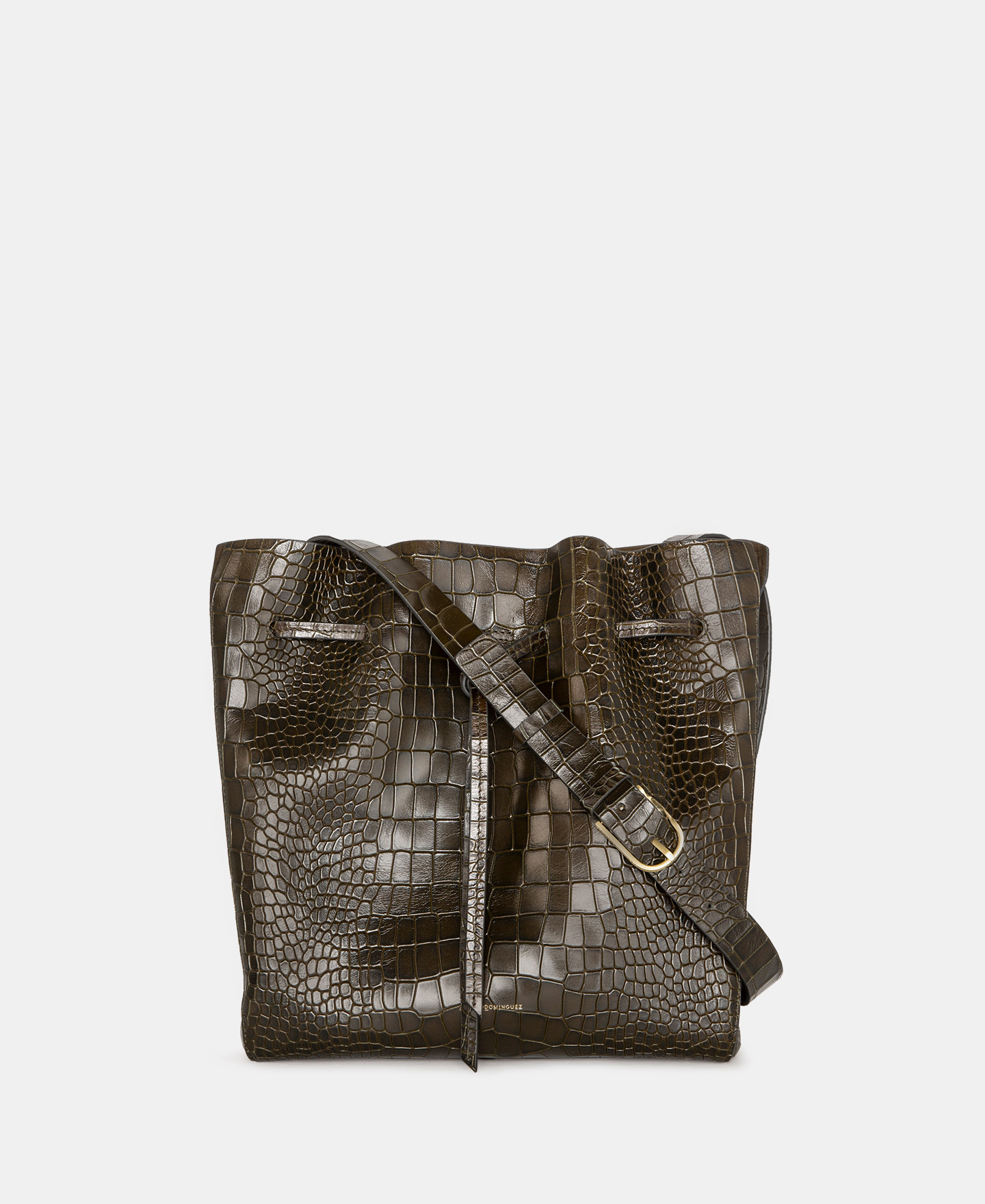 Sac hobo en cuir aspect crocodile image number 0
