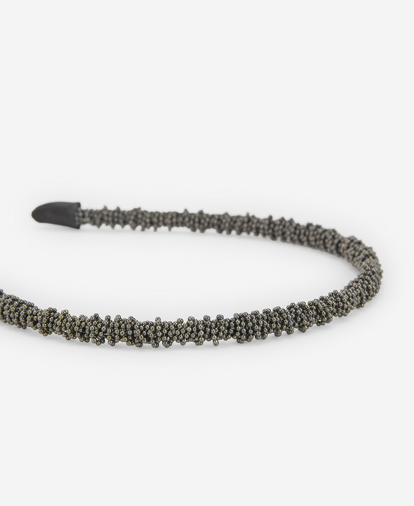 Diadema cuentas metálicas gris mujer image number 1