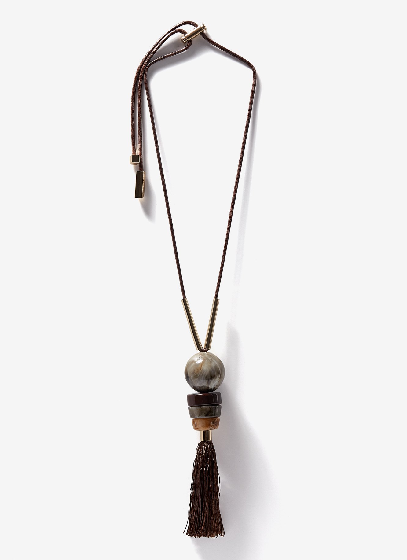 Collar largo con colgantes de resina image number 0