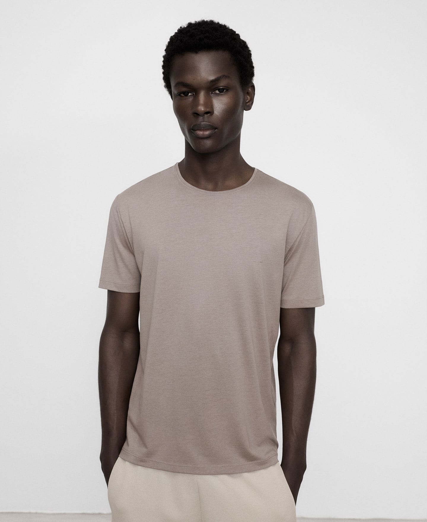 T-shirt regular fit en lyocell et coton image number 0