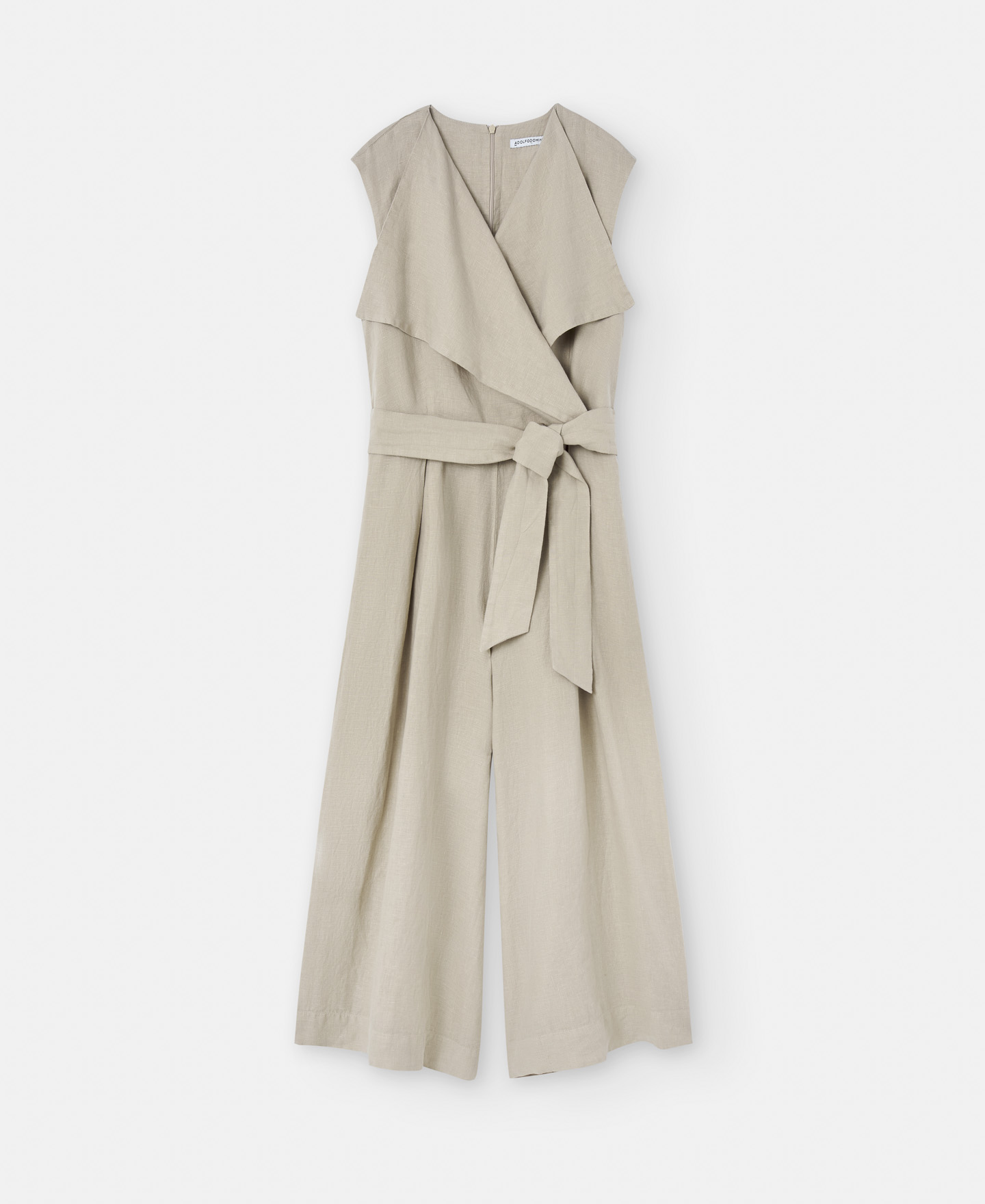 European linen capelin collar jumpsuit image number 0