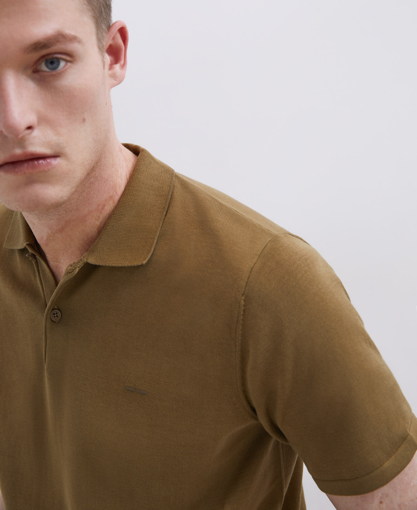 Green cotton polo image number 2