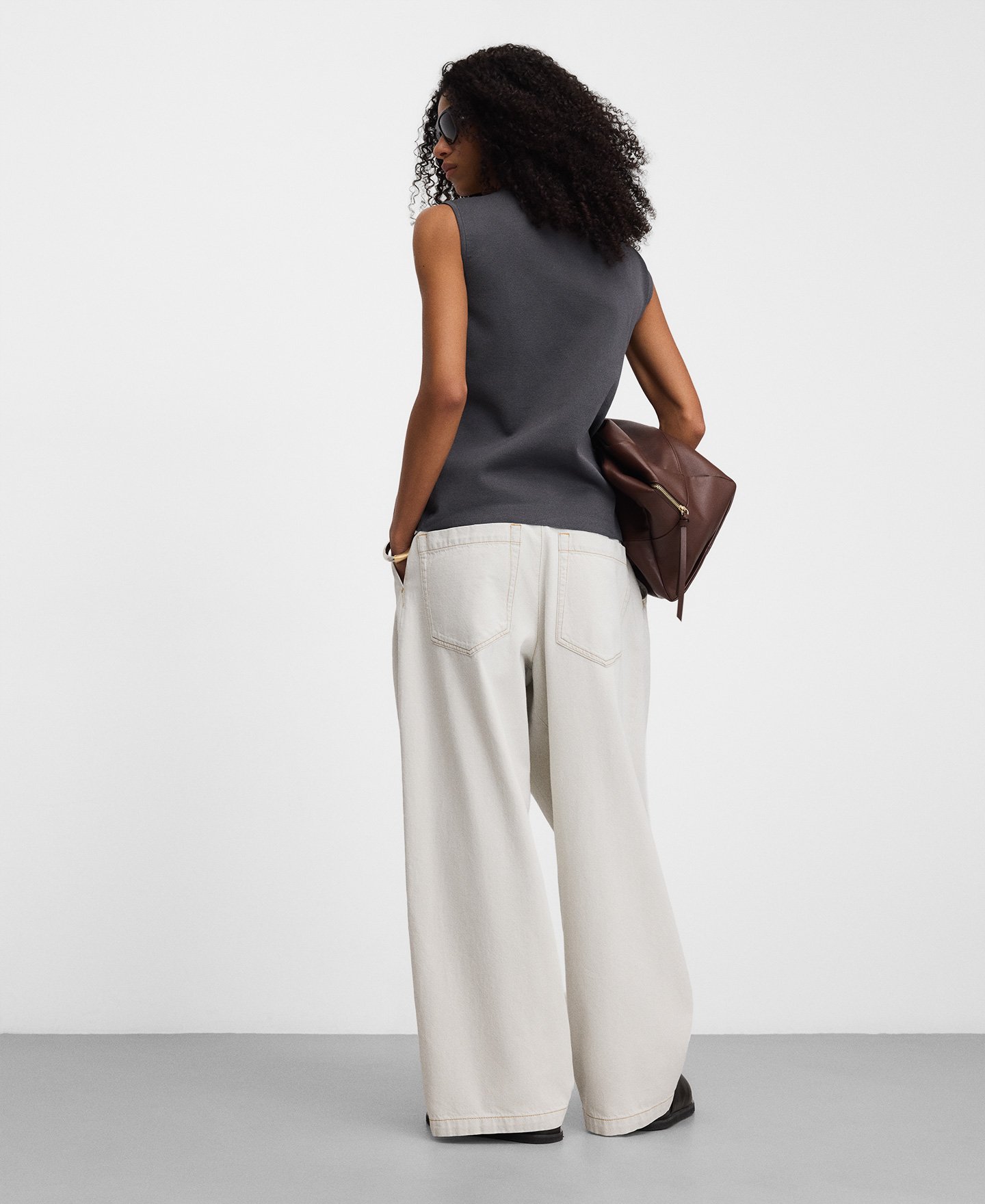 Pantal&oacute;n baggy cruzado denim algod&oacute;n image number 2