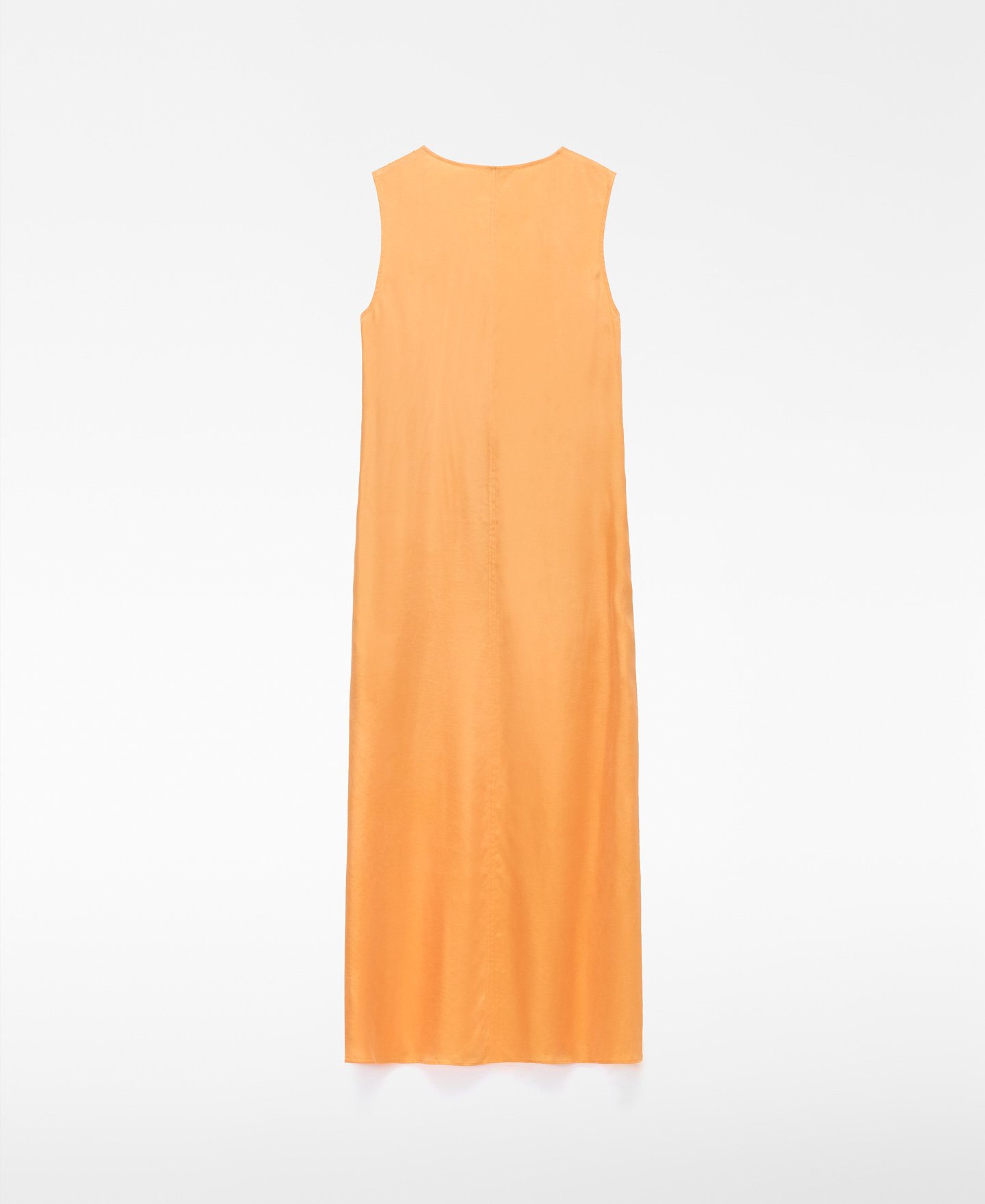 V-neckline satin long dress image number 6