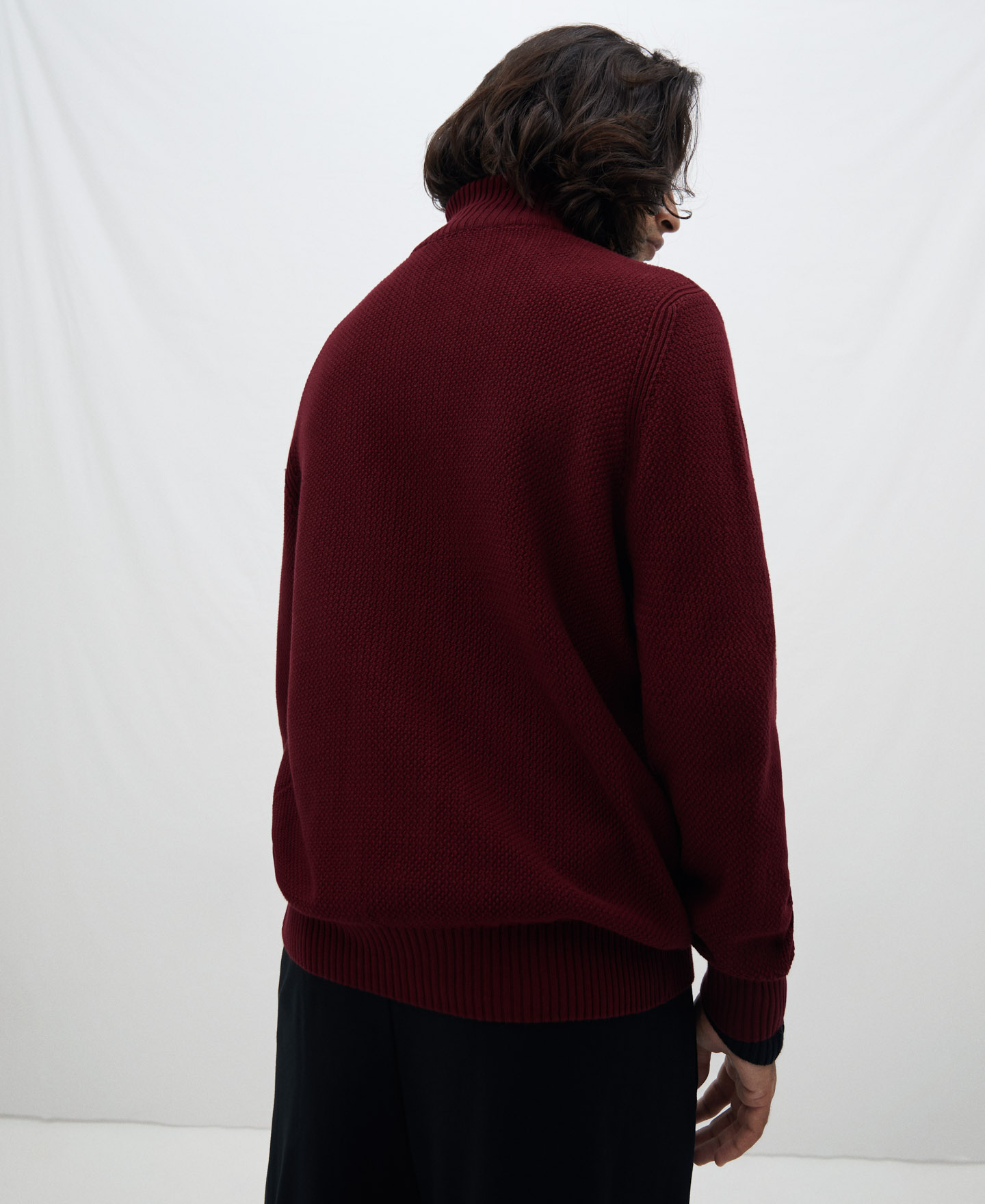 Cotton box-collared cardigan image number 2