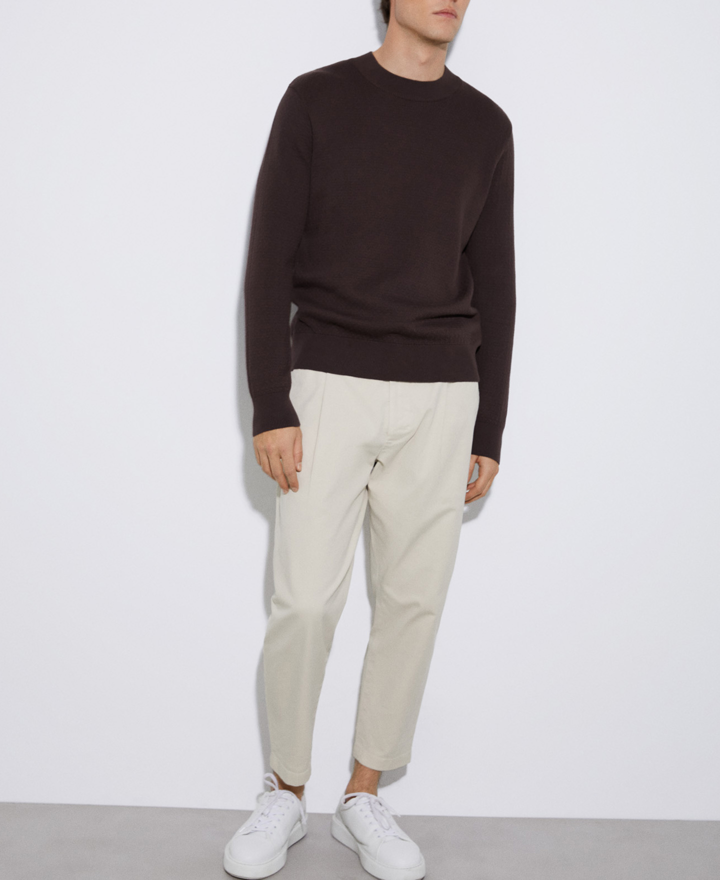Cotton knit sweater image number 1