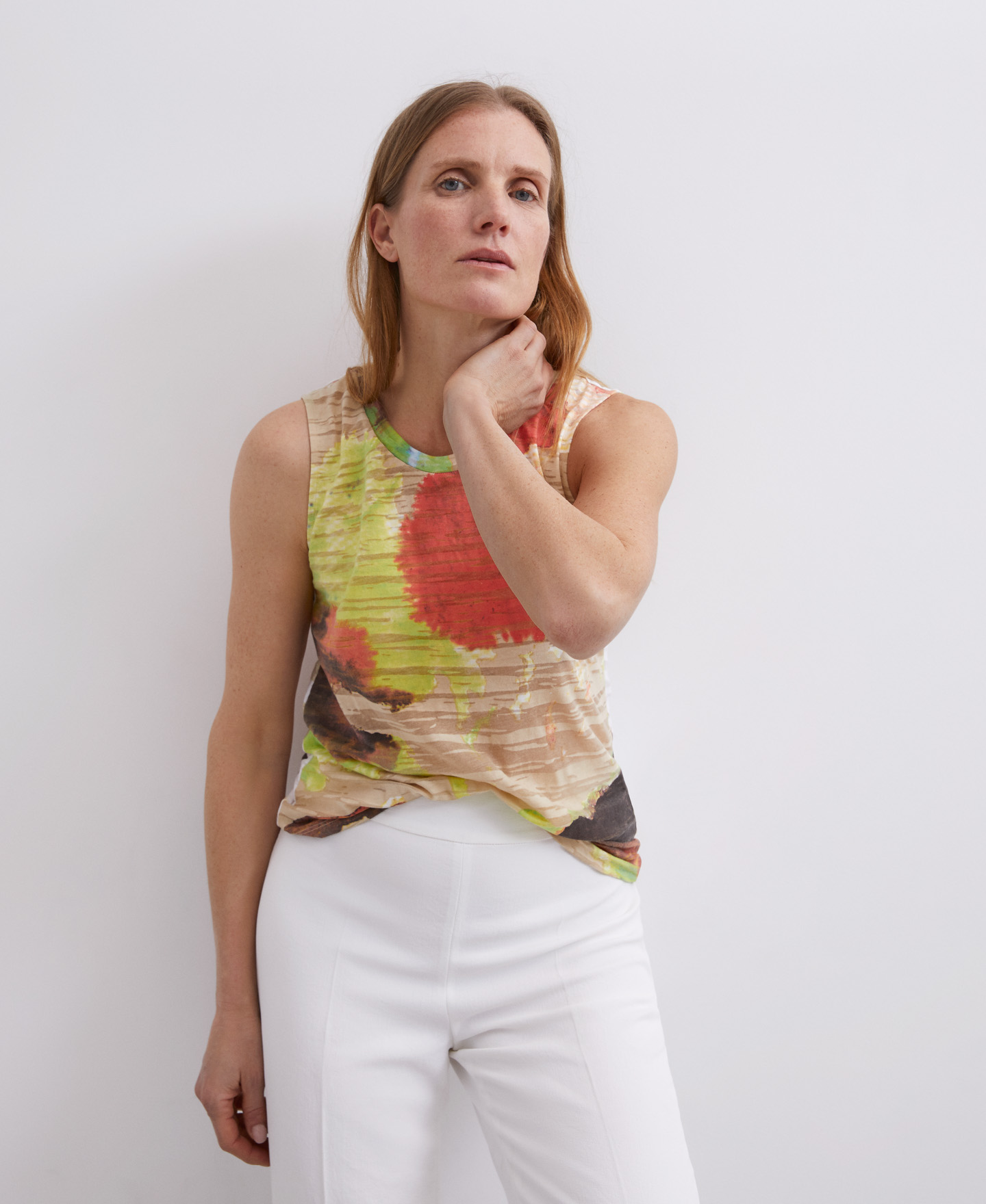 Striped sleeveless t-shirt image number 2