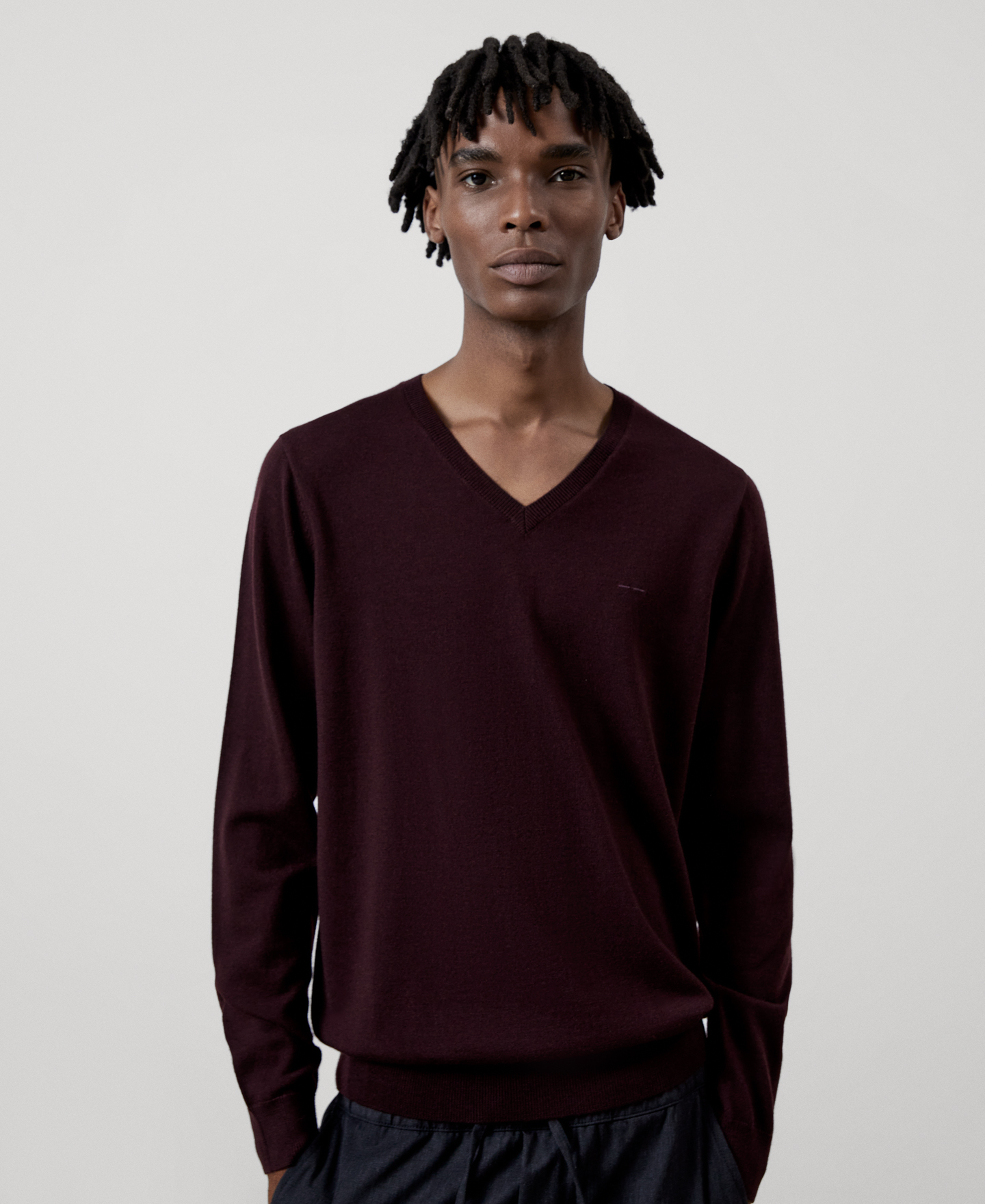 Merino wool v-neck sweater image number 0