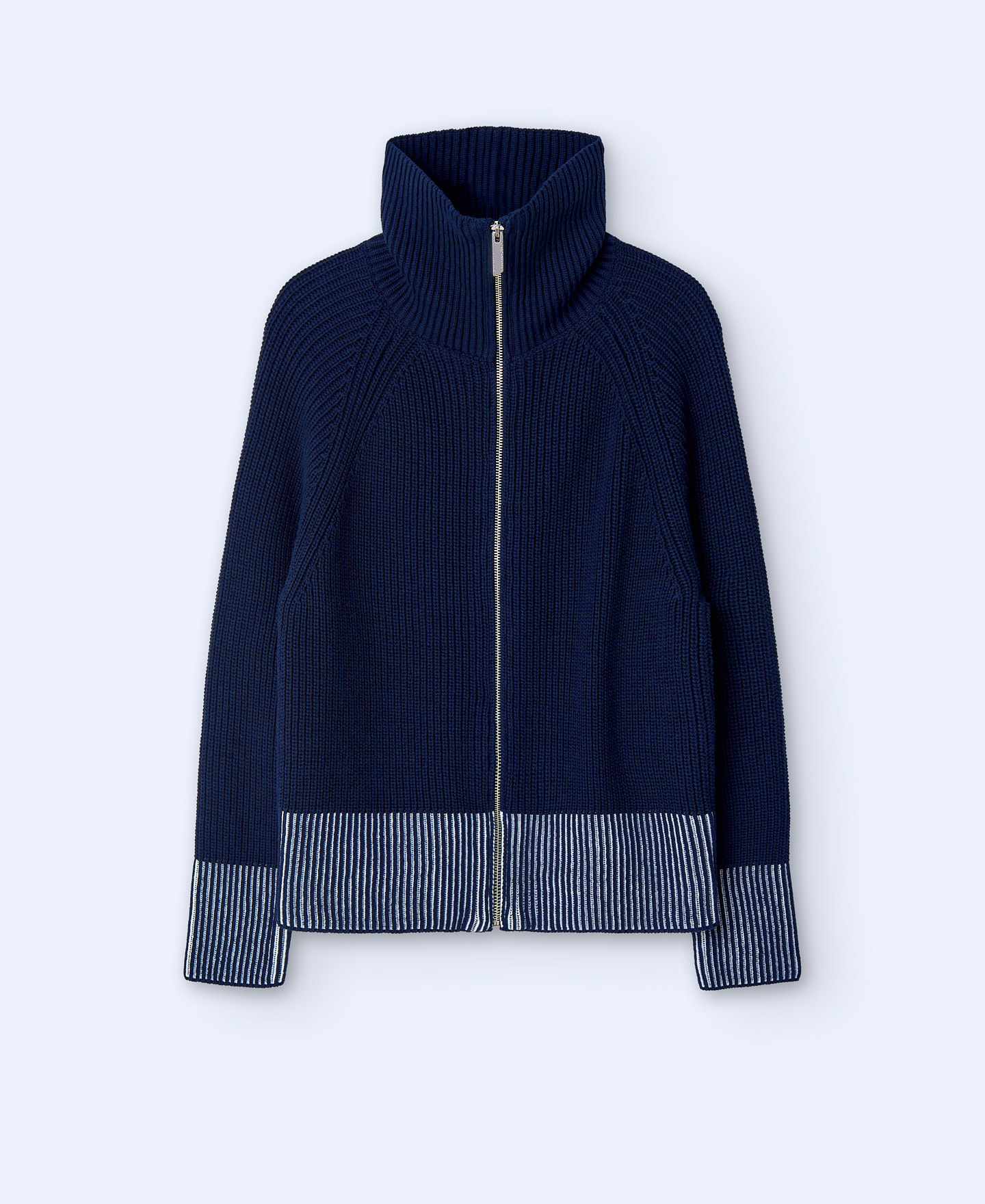 Funnel collar knitted jacket image number 4