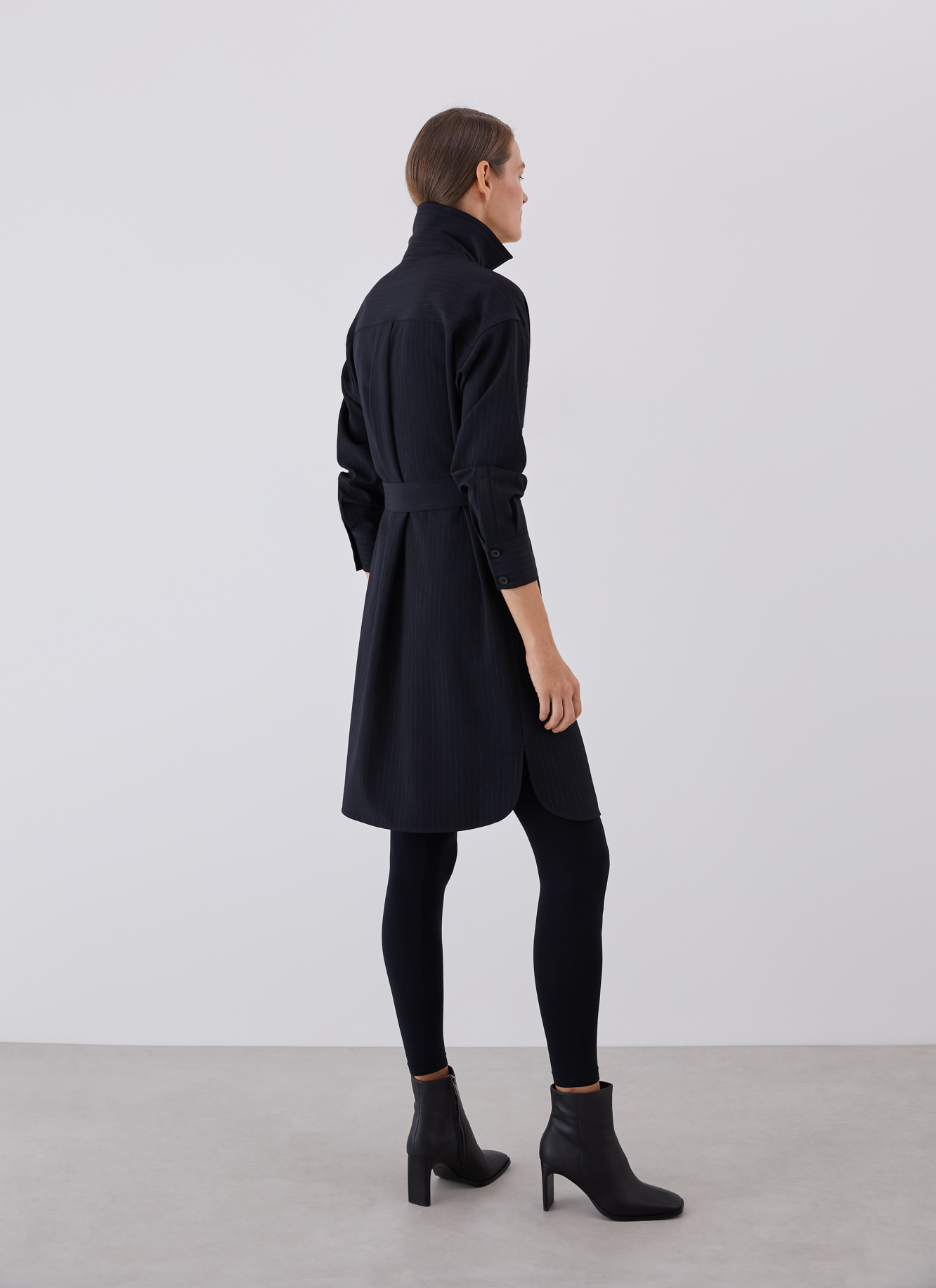 Shirt dress with belt image number 3