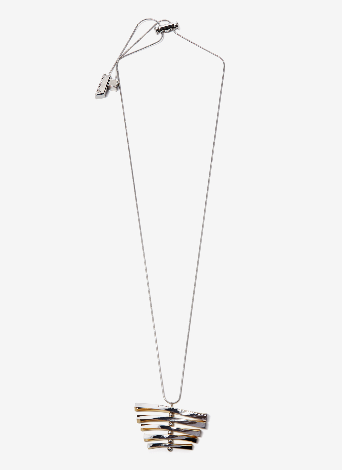 Bicolour necklace with irregular pendant image number 0