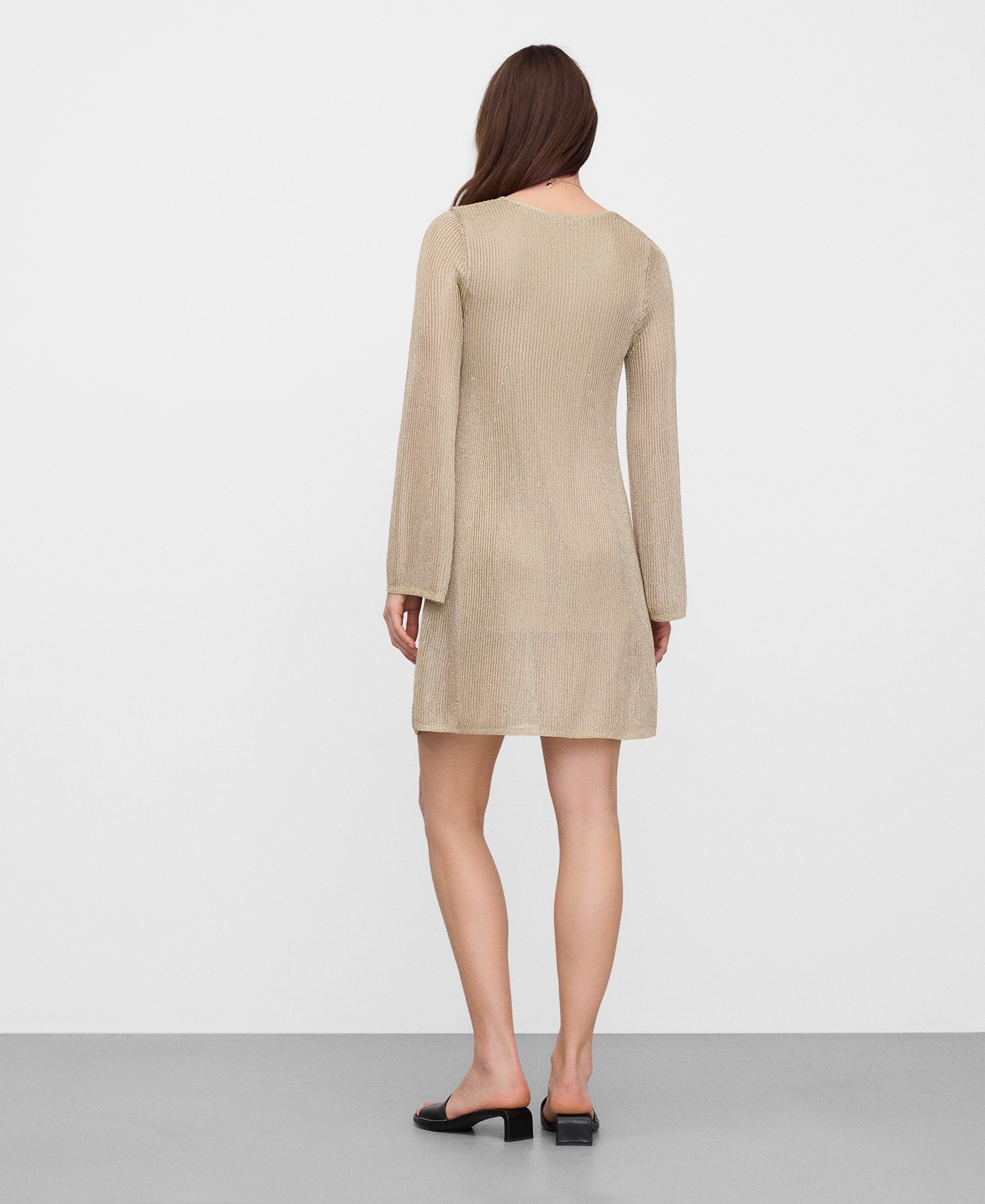 Vestido curto em malha metalizada image number 2