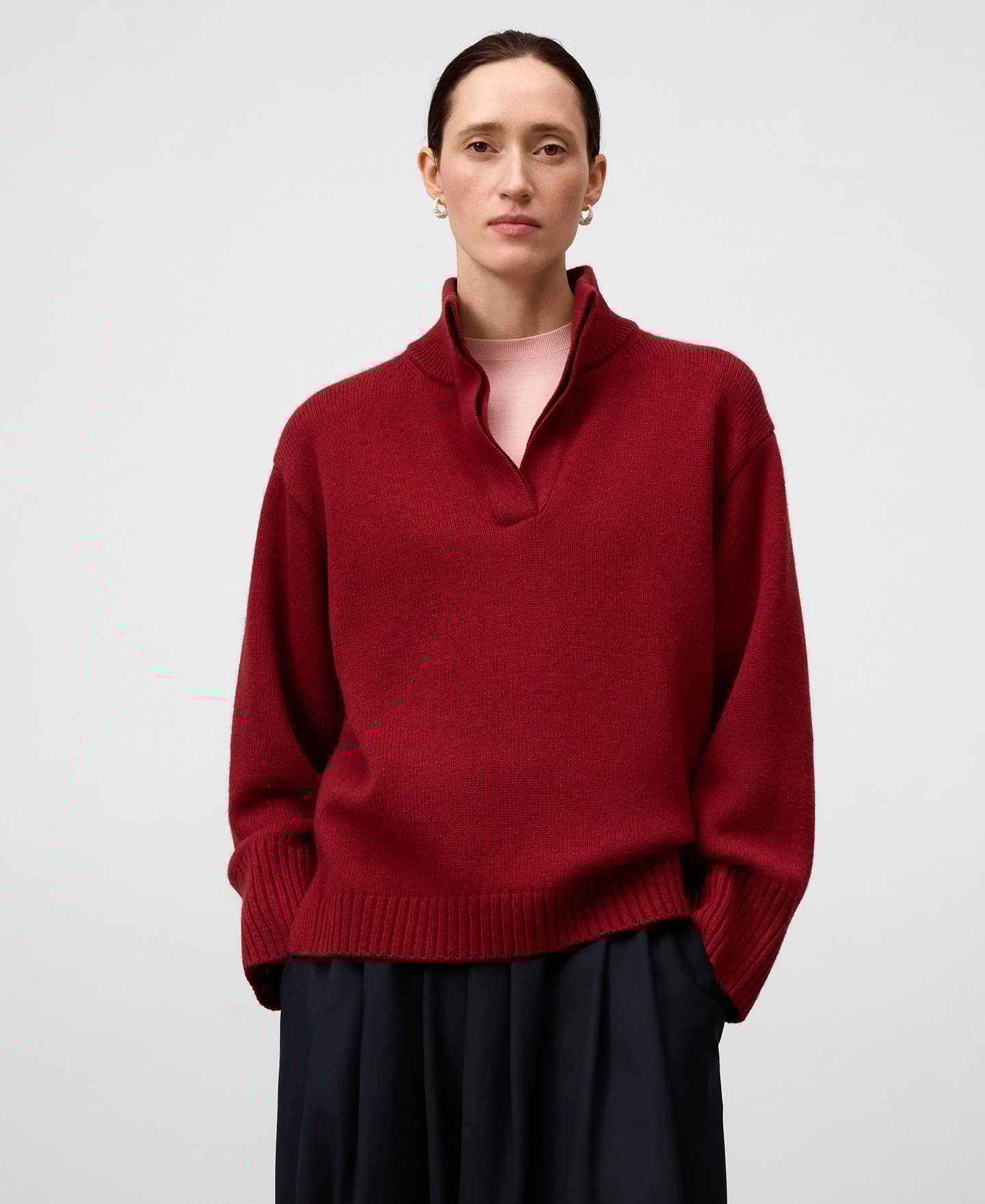 Merino wool funnel neck sweater woman image number 0