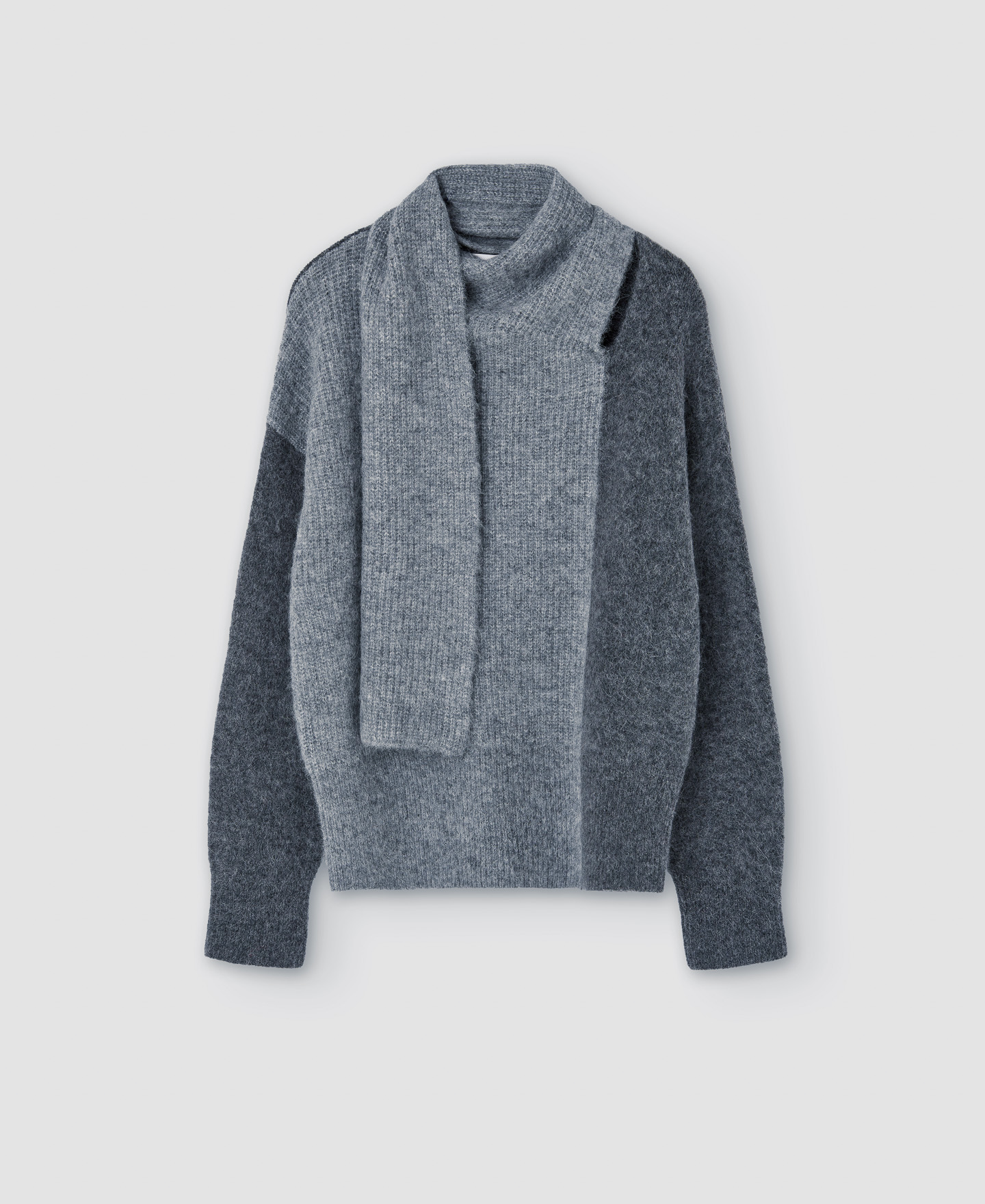 Wooll knitted scarf collar sweater image number 4