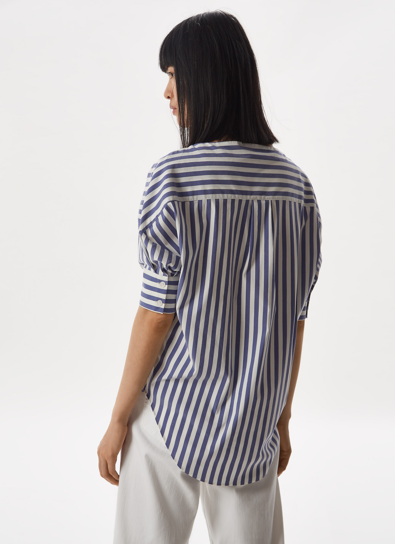 Blouse with scarf detail and puff sleeve image number 2