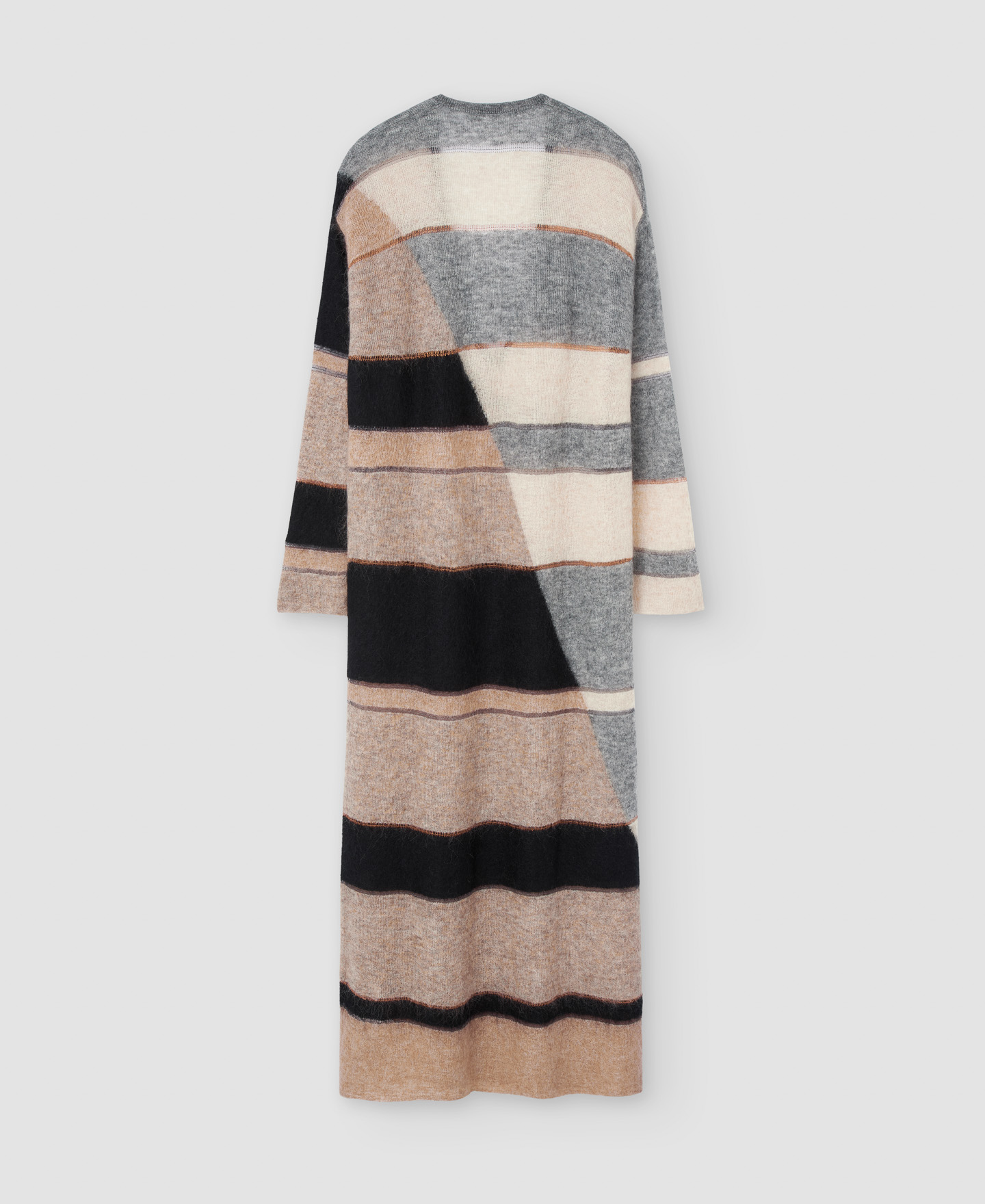 Long striped dress in carded mohair image number 7