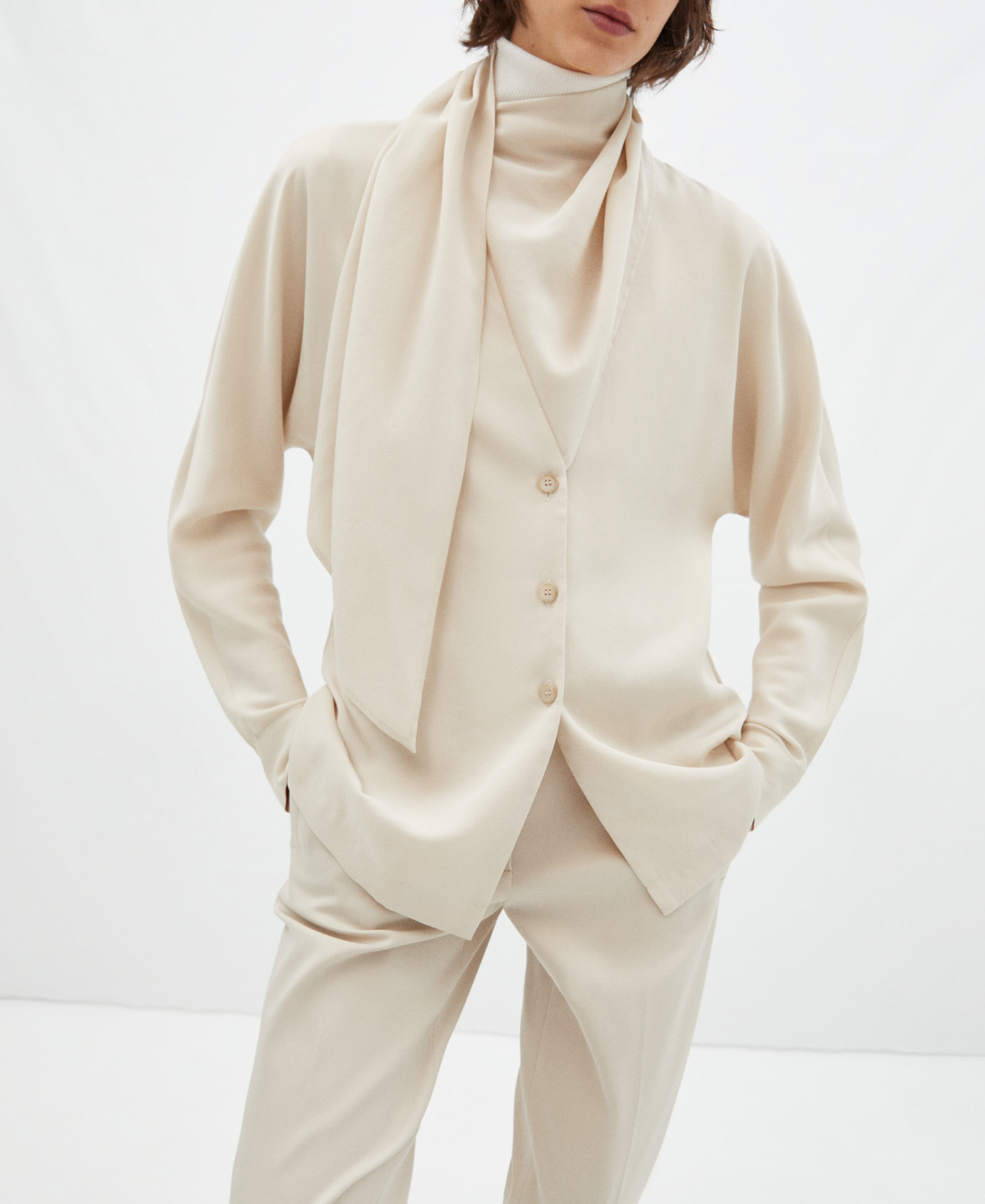 Shirt with bow detail image number 0