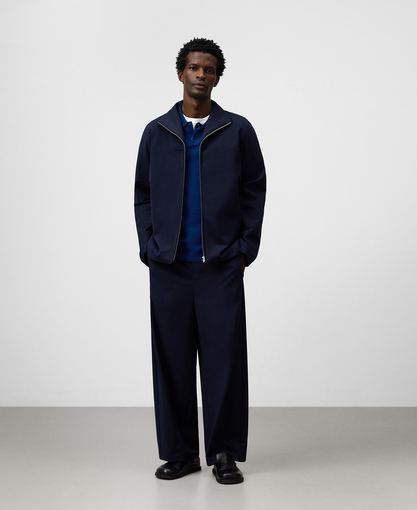 Regular fit heather polo shirt man image number 1