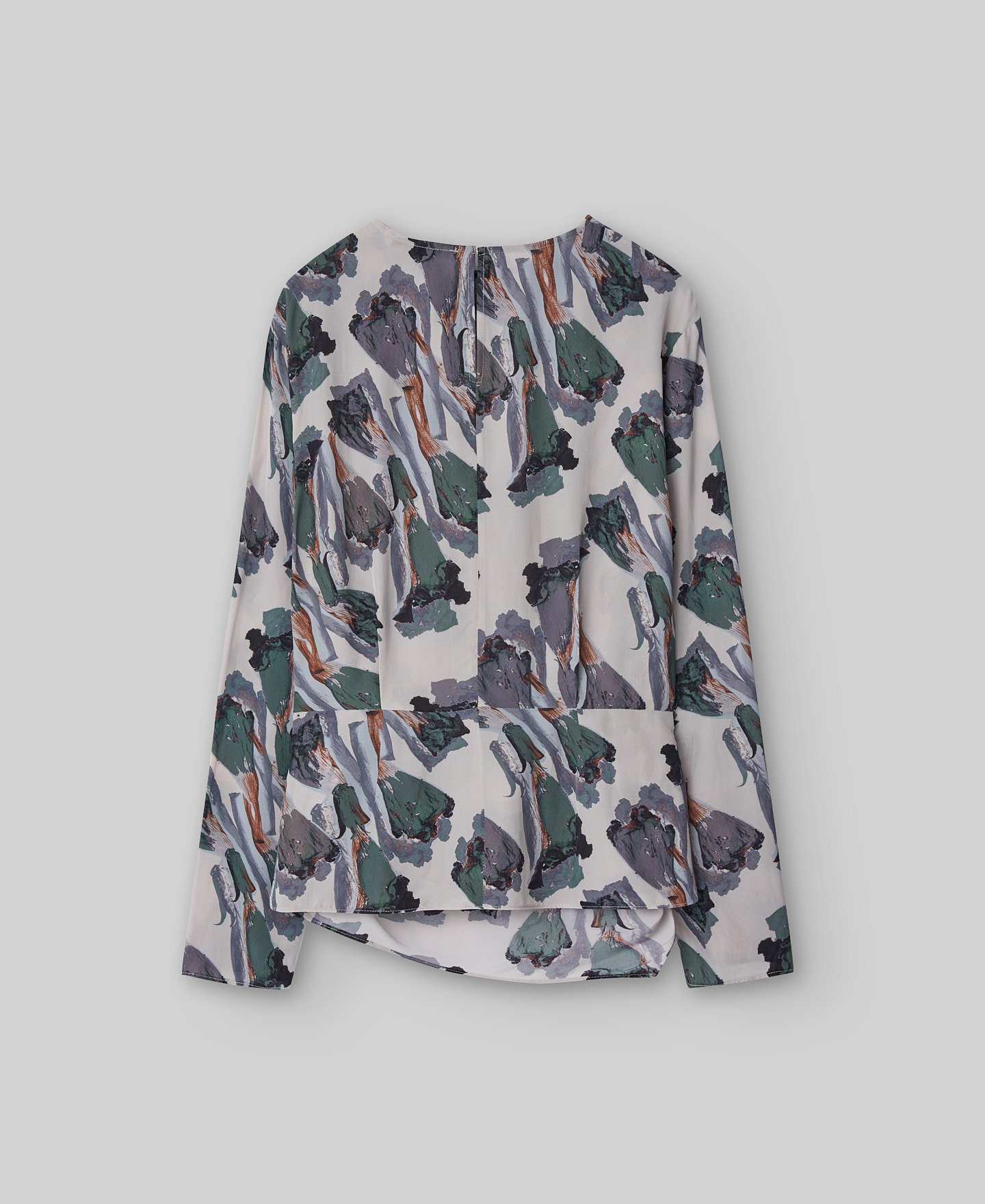 Printed top with draped waist woman image number 5