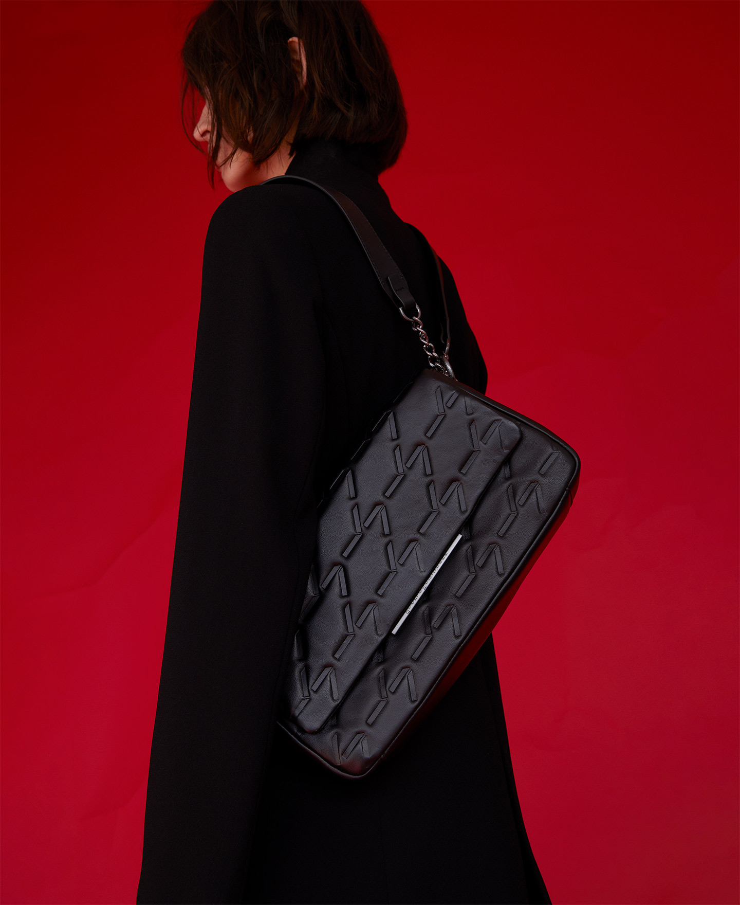 Padded nappa leather shoulder bag image number 3