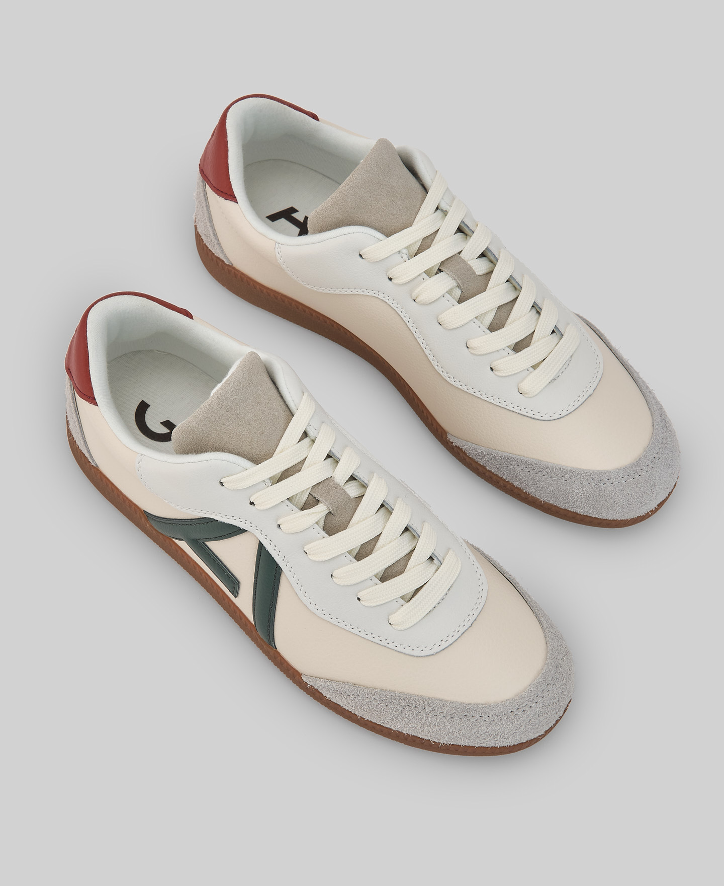 Leather and suede logo sneakers image number 1