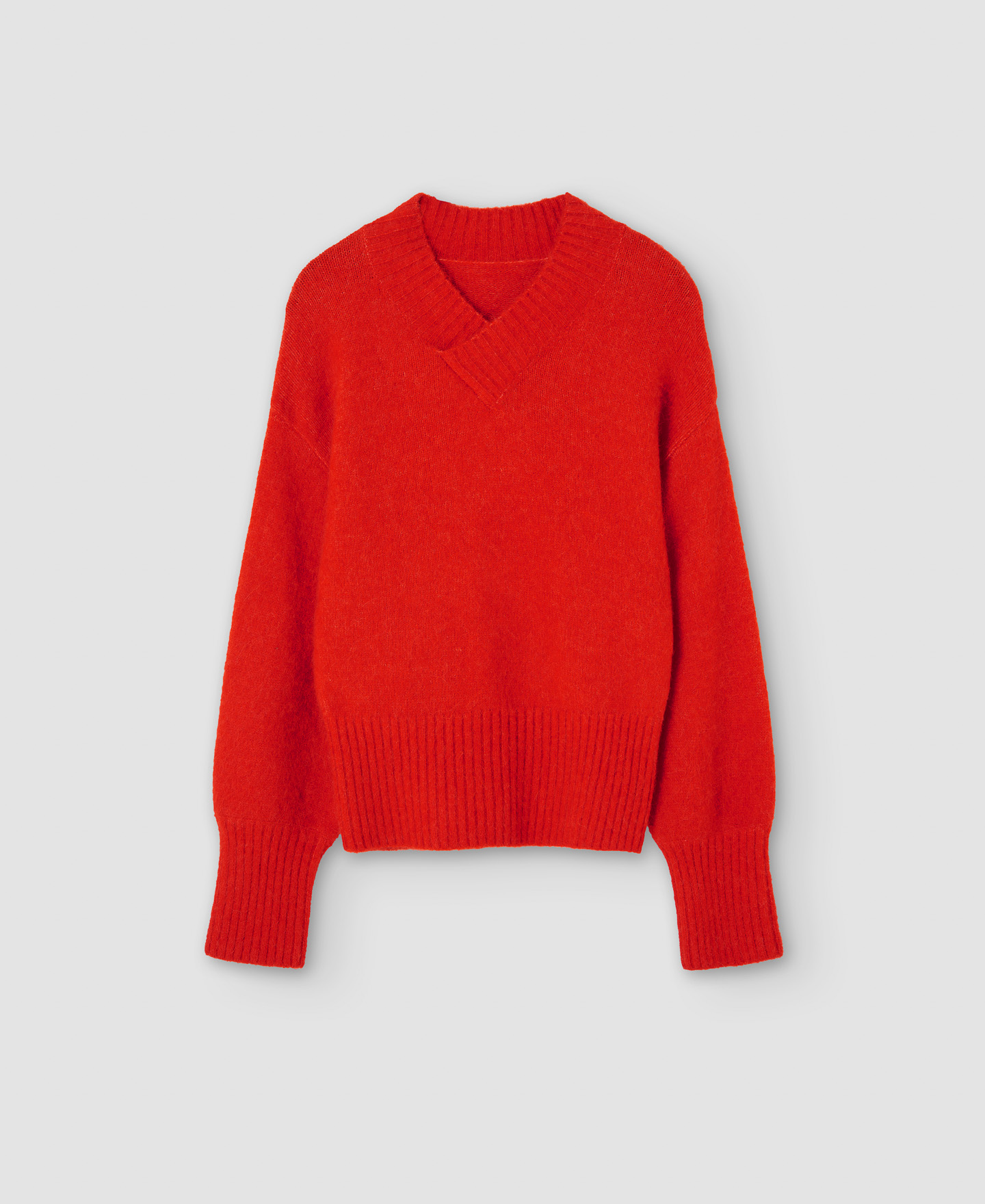 Jersey cuello pico en lana y alpaca image number 6