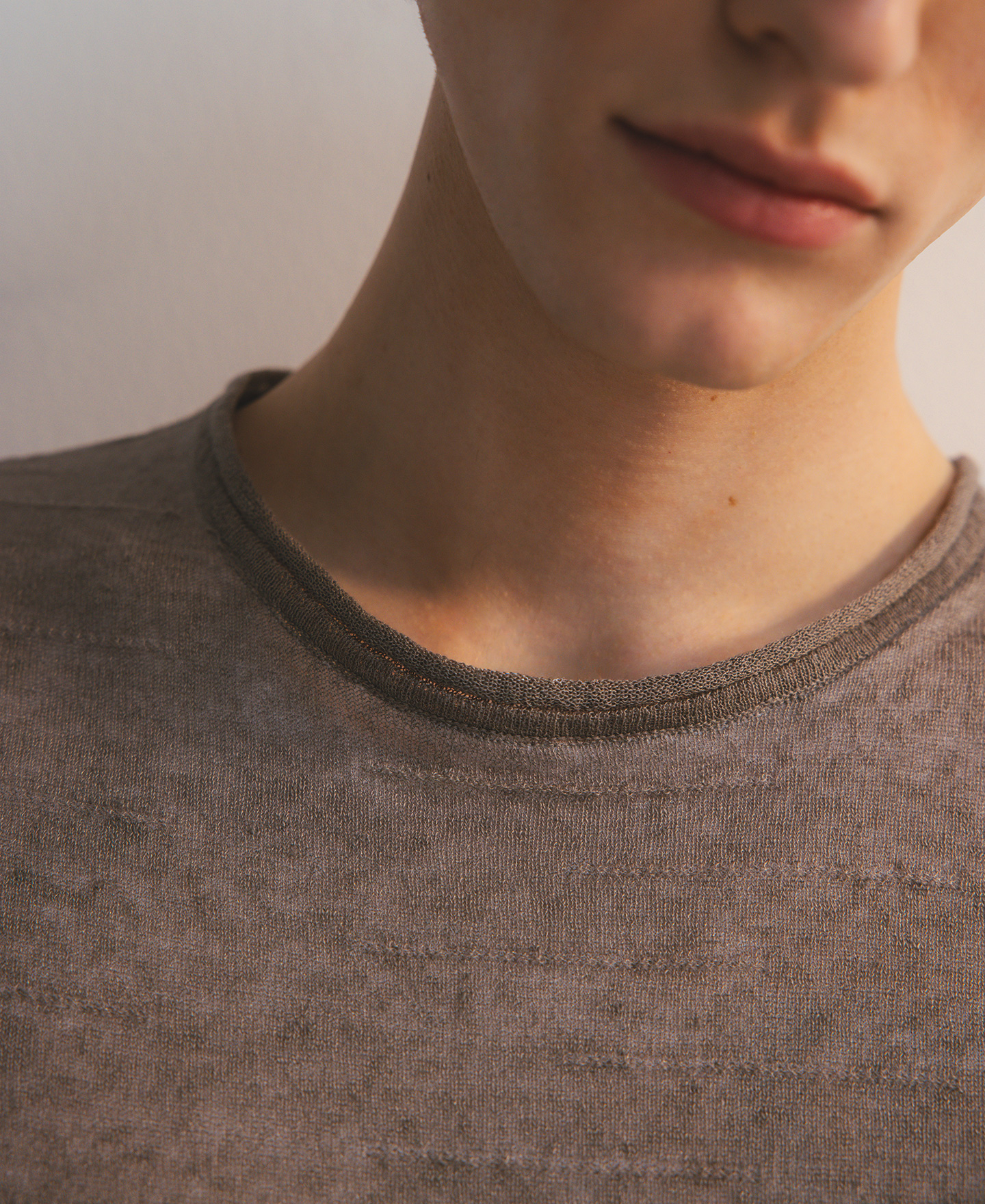 Camiseta doble capa con lino hombre image number 3