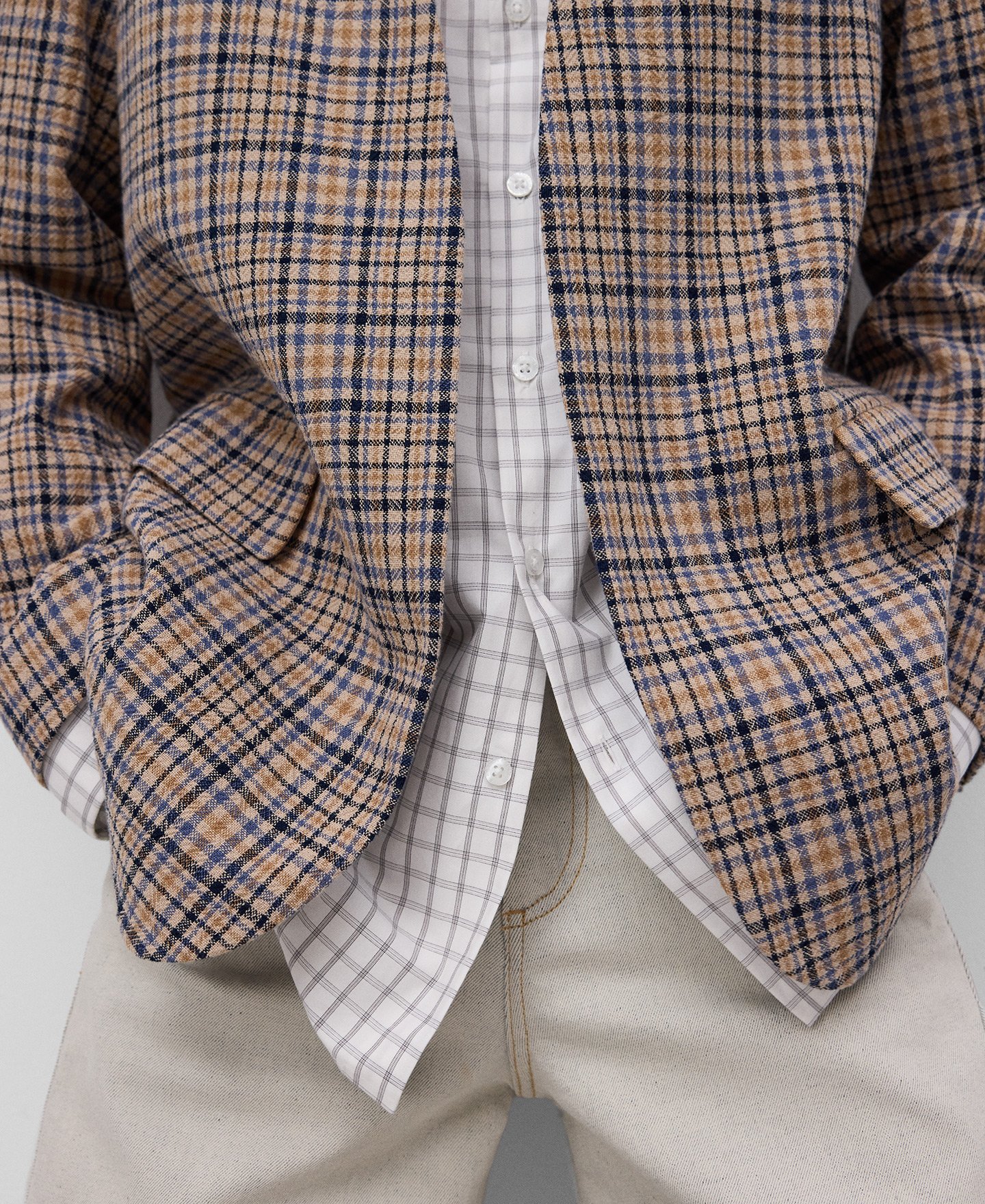 Checked tailored blazer woman image number 3