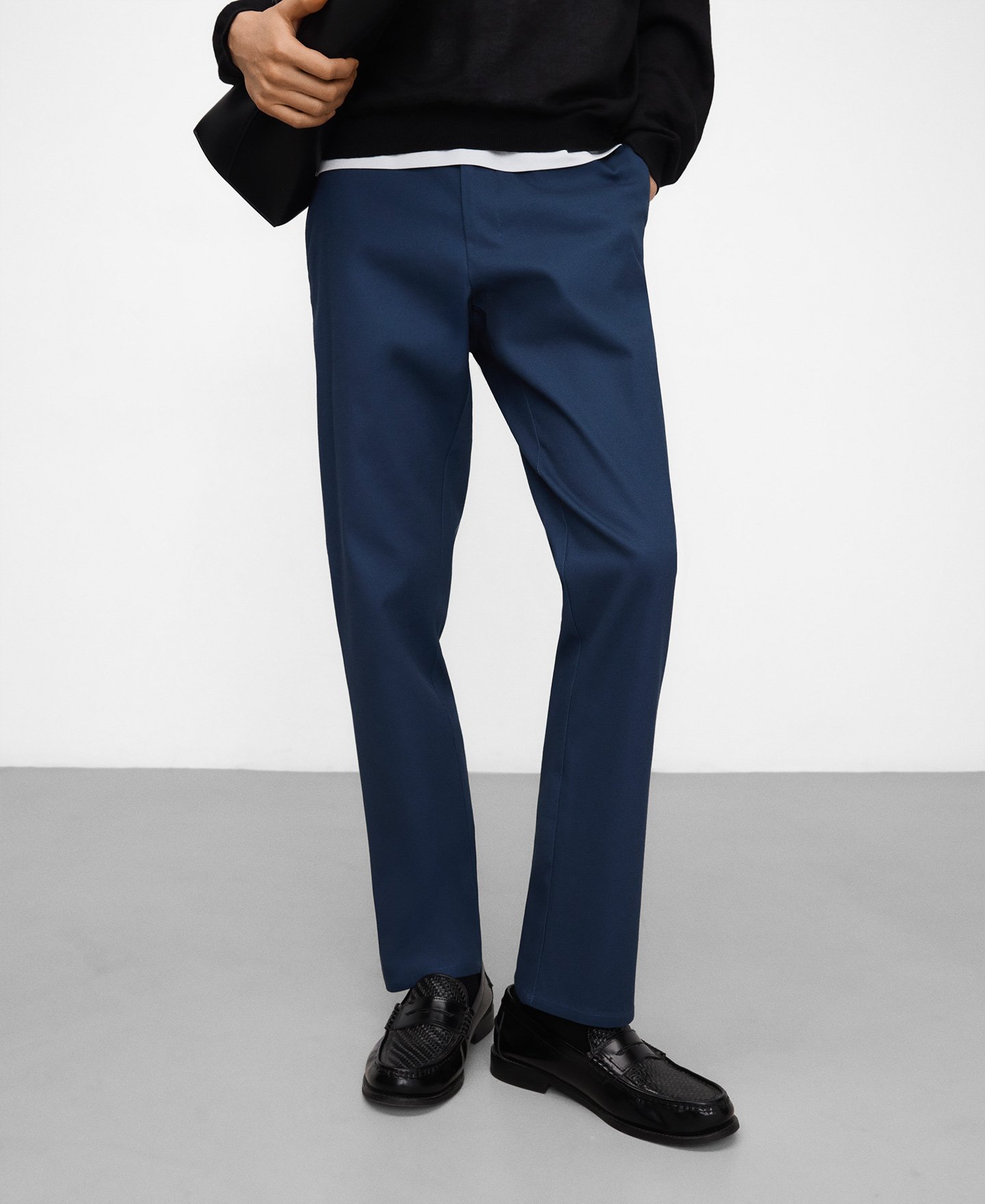 Regular fit microtexture chino trousers image number 0