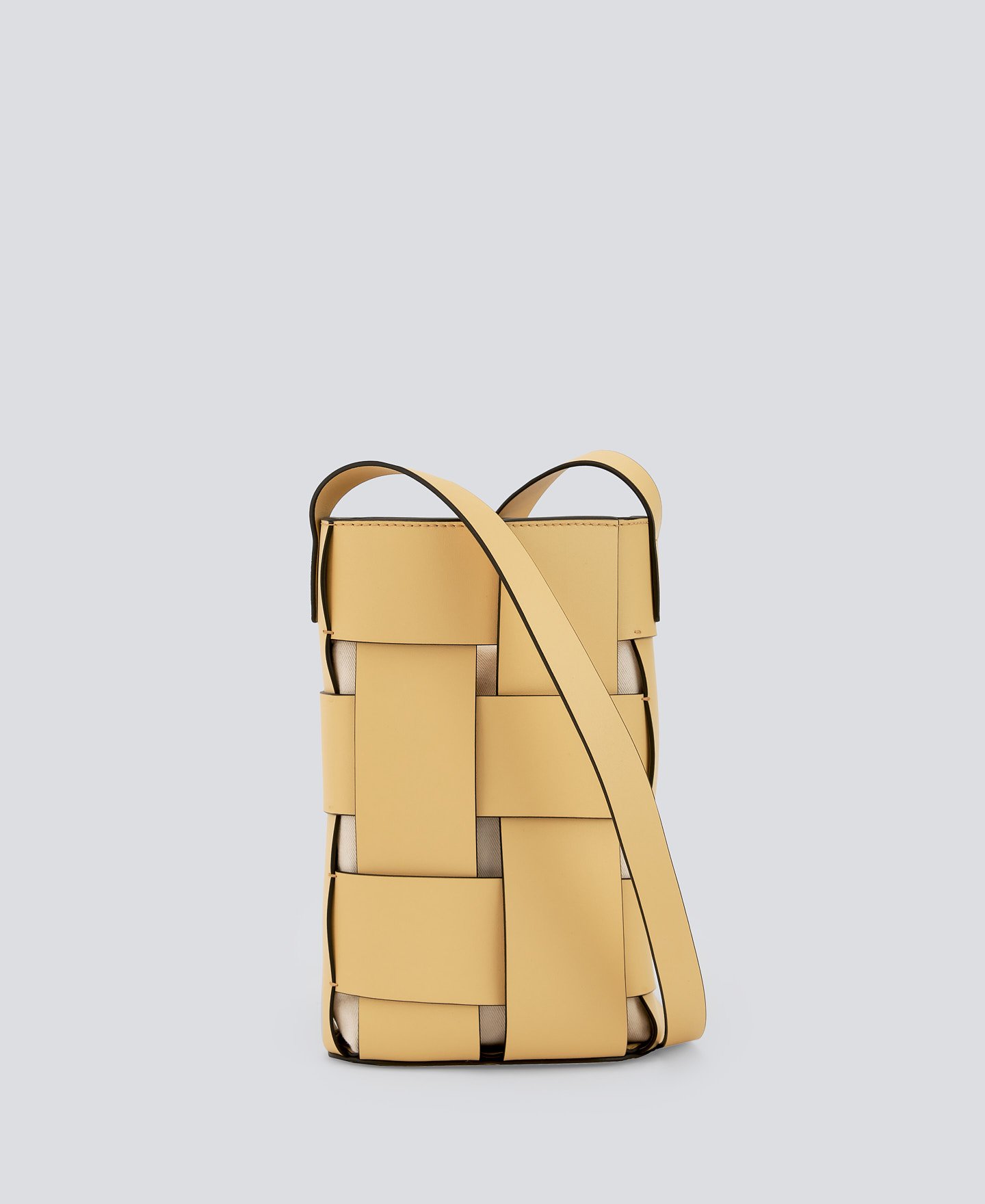Braided leather crossbody woman image number 1