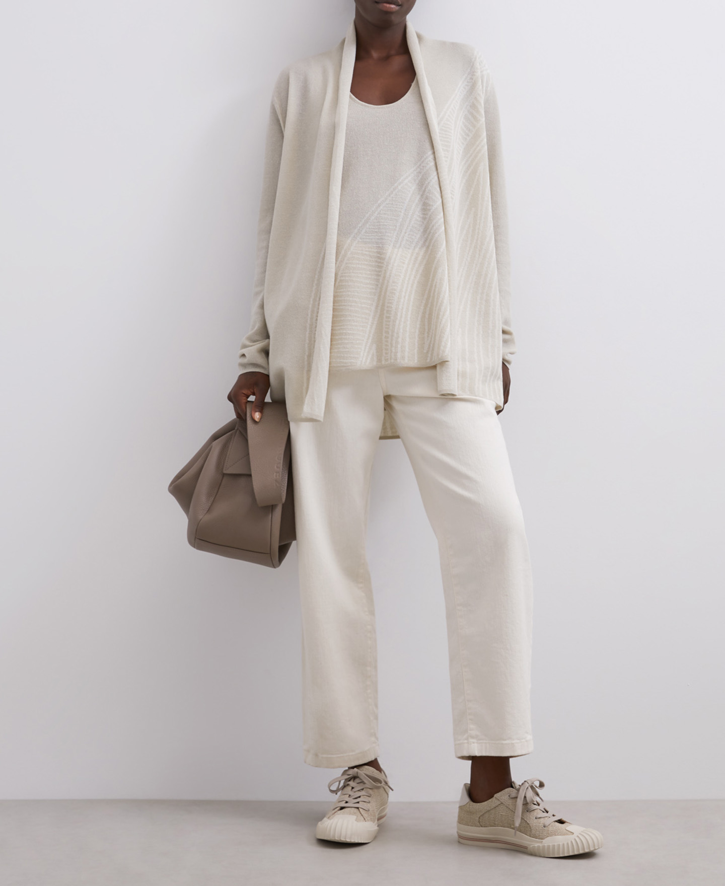 Green top in linen jacquard image number 3