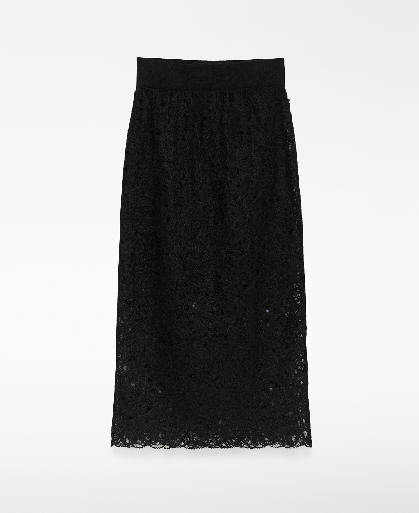 Embroidered knit straight skirt woman image number 4
