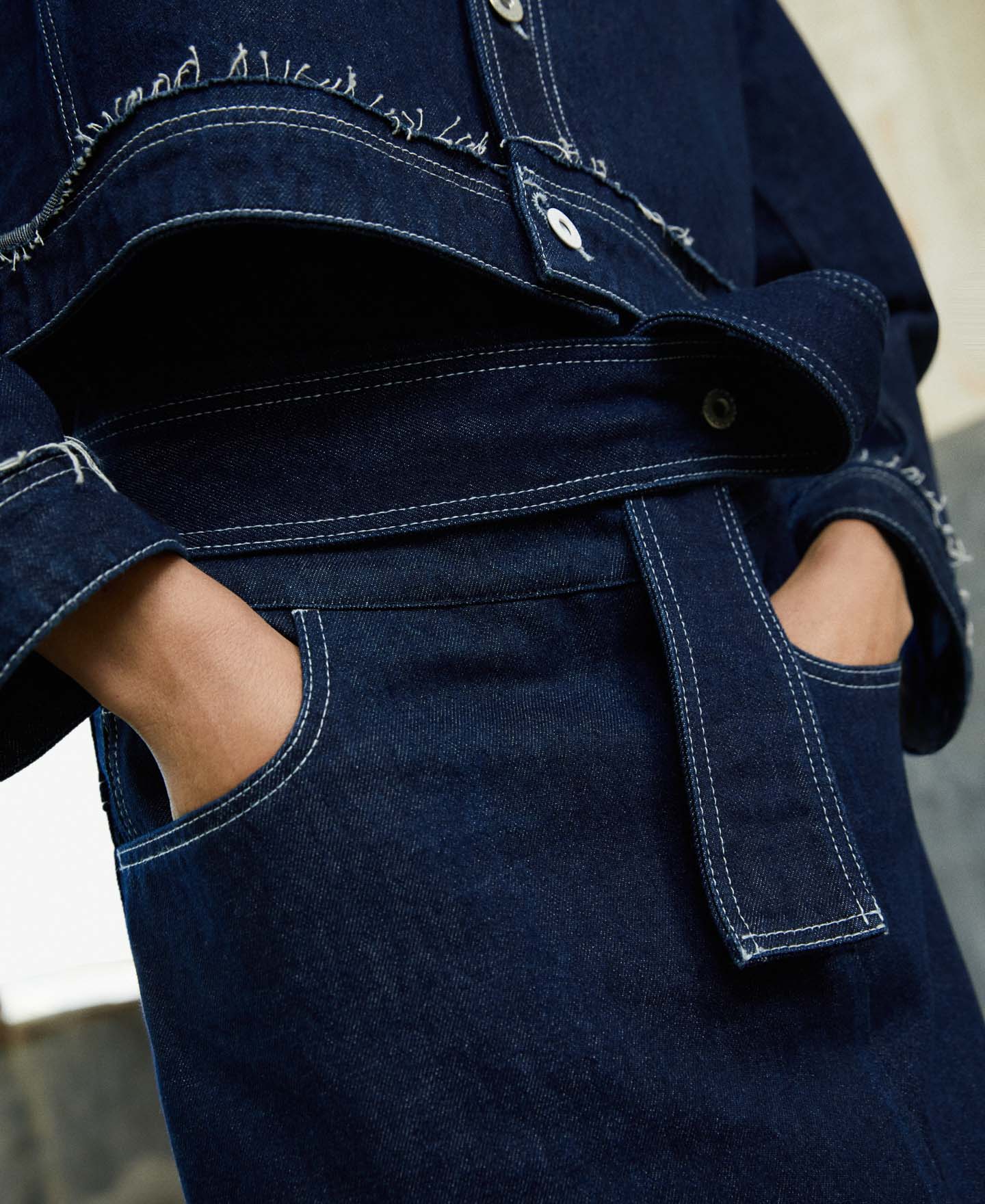 Midi denim skirt image number 3