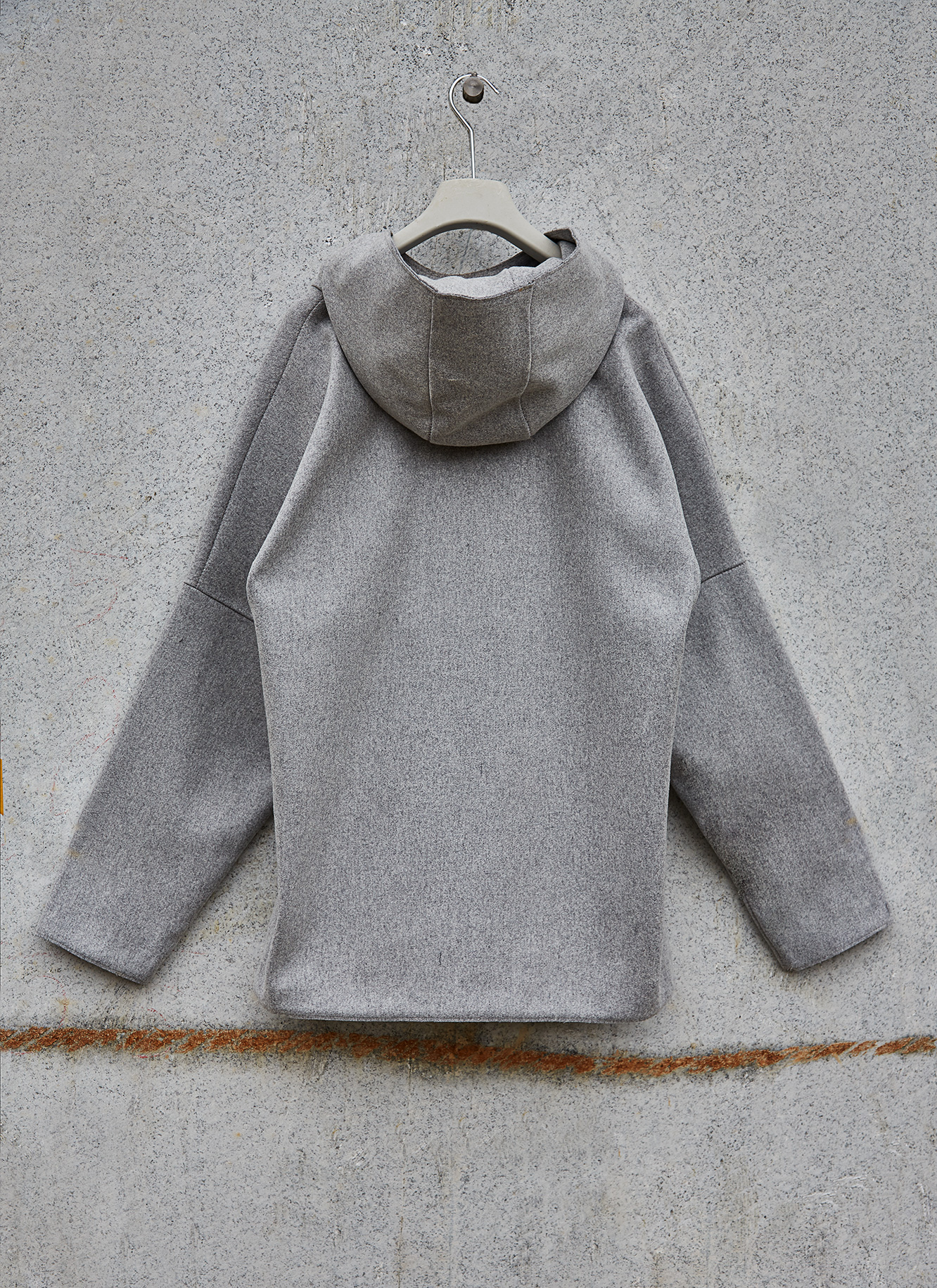 Felt hoodie with maxi-pocket image number 2