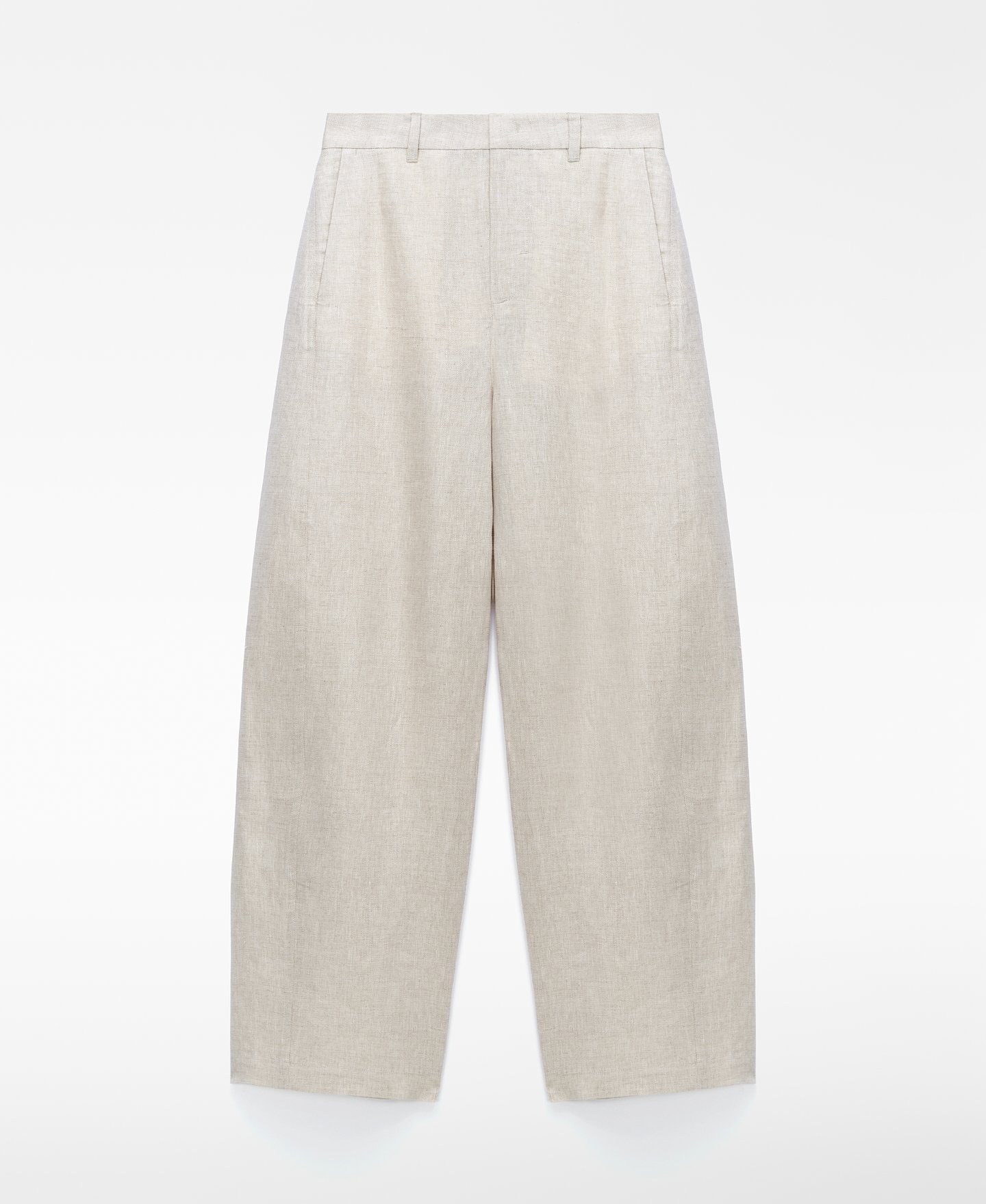 European linen barrel fit trousers image number 4