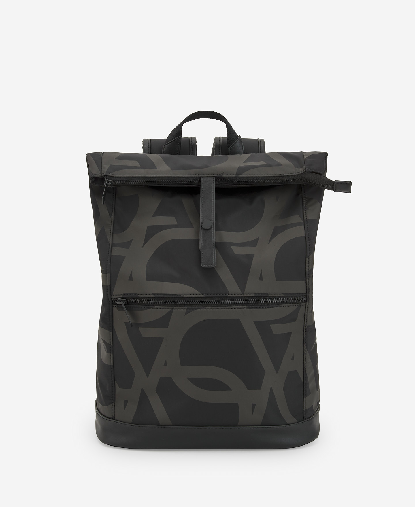 Black monogram print backpack image number 0