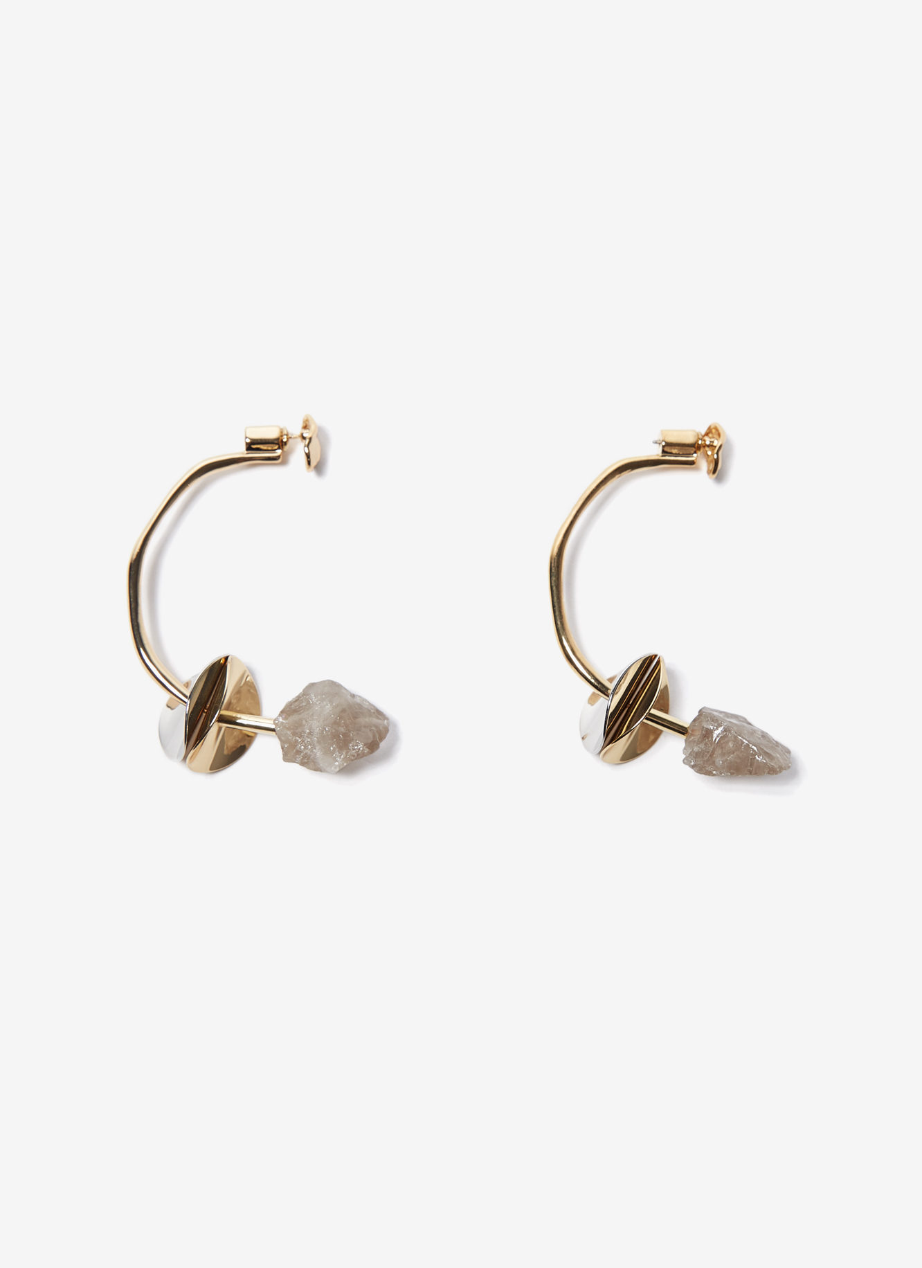 Long earrings with natural stones image number 2