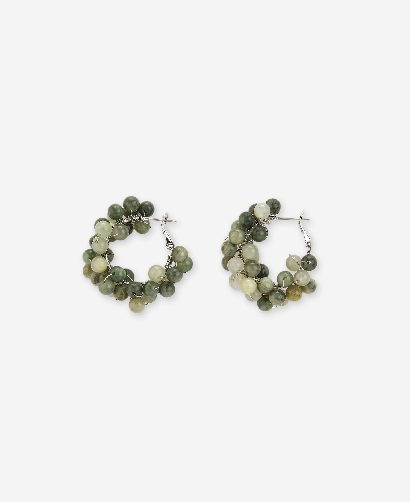 Green natural stone earrings image number 0