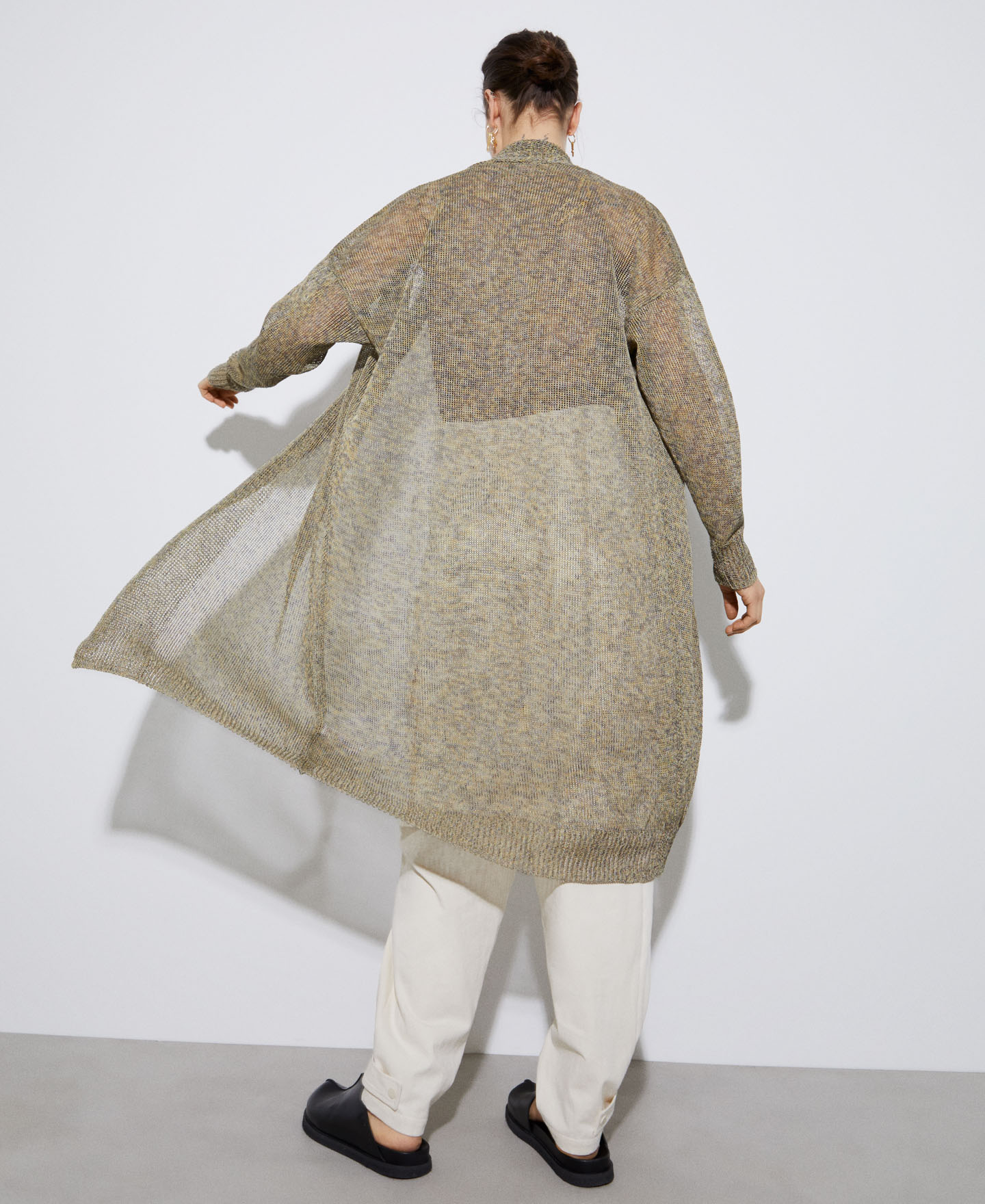 Extra long linen jacket image number 2