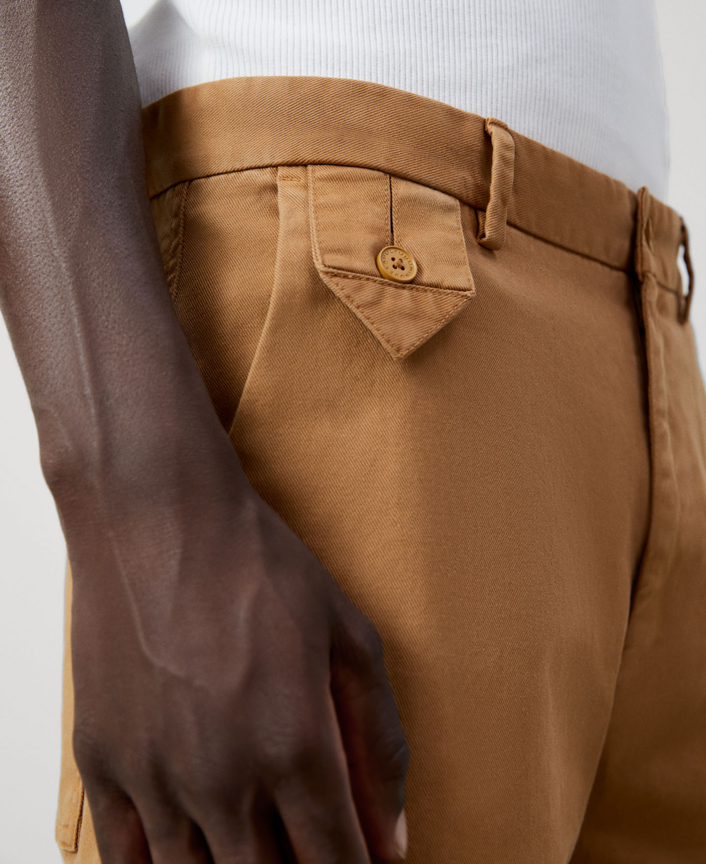 Stretch cotton straight trousers image number 3