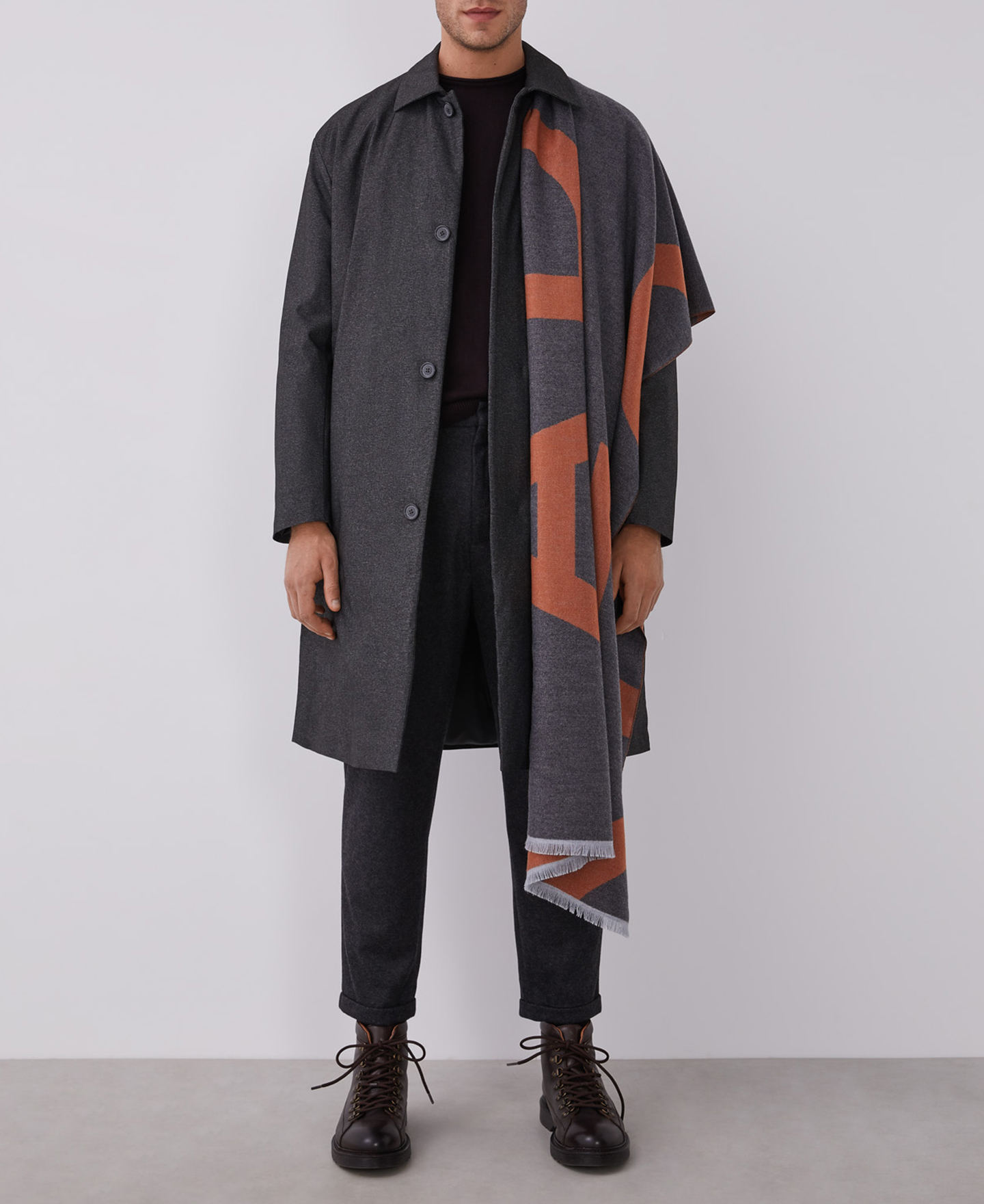 Padded trench coat with belt image number 5