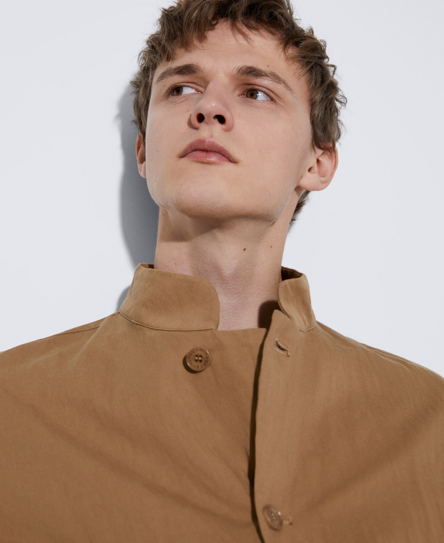 Cotton and metallized fiber trench coat image number 3