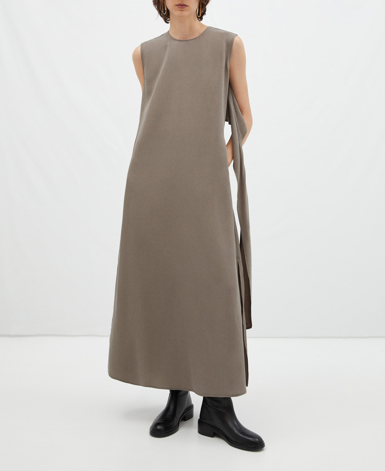 Vestido anudado en lyocell image number 4