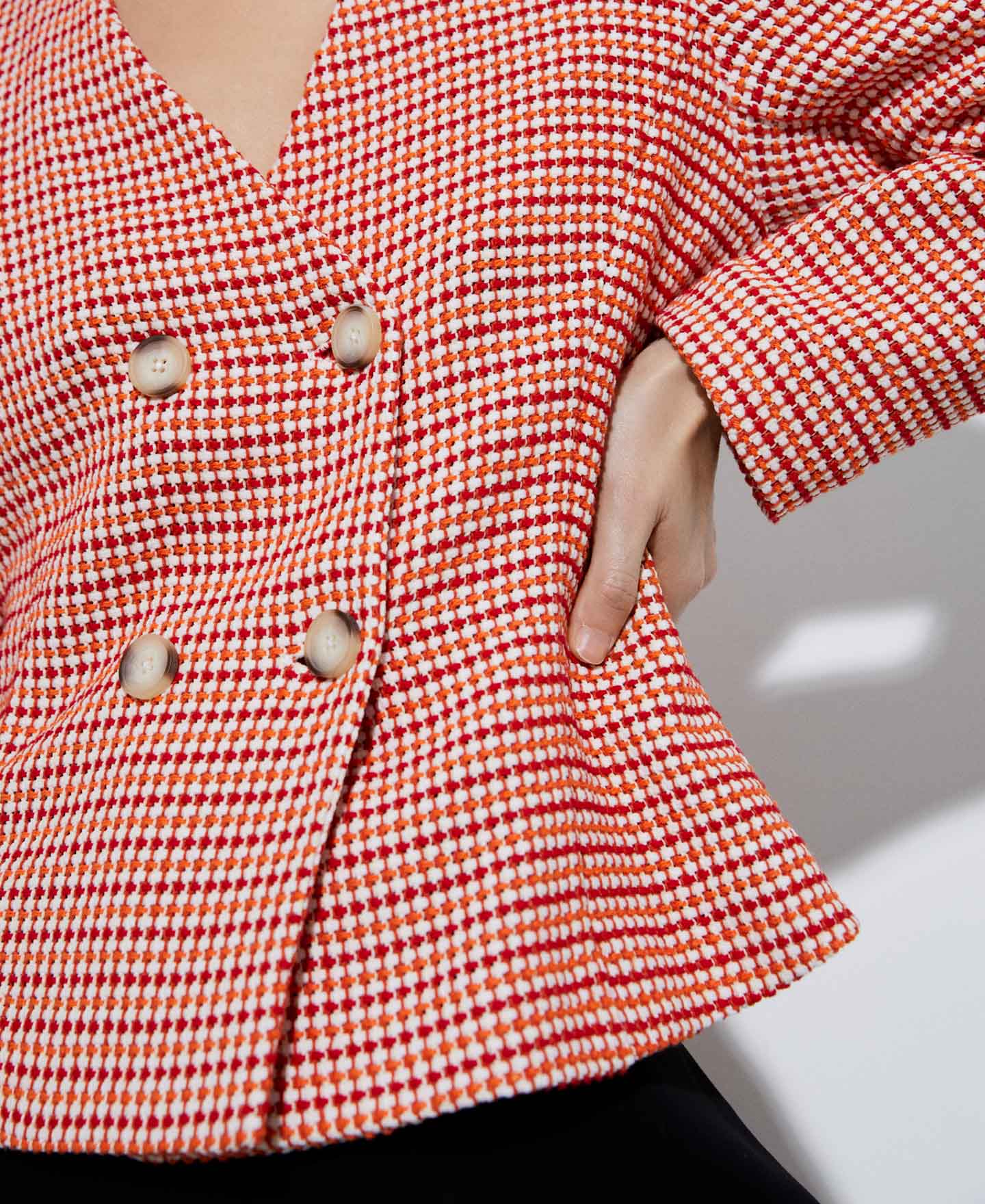 Nylon and cotton button down jacket image number 3