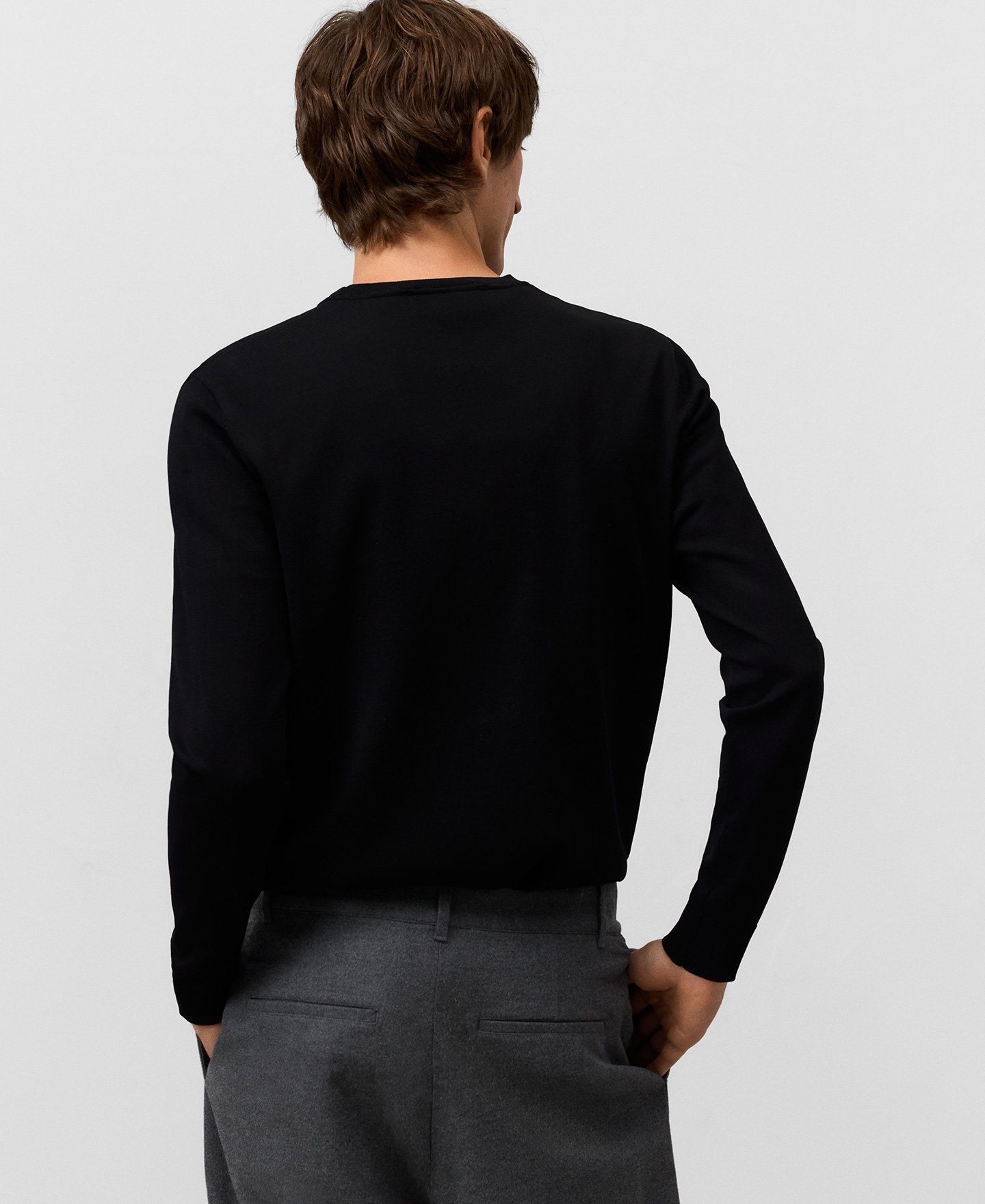 Knit crew collar sweater man image number 2