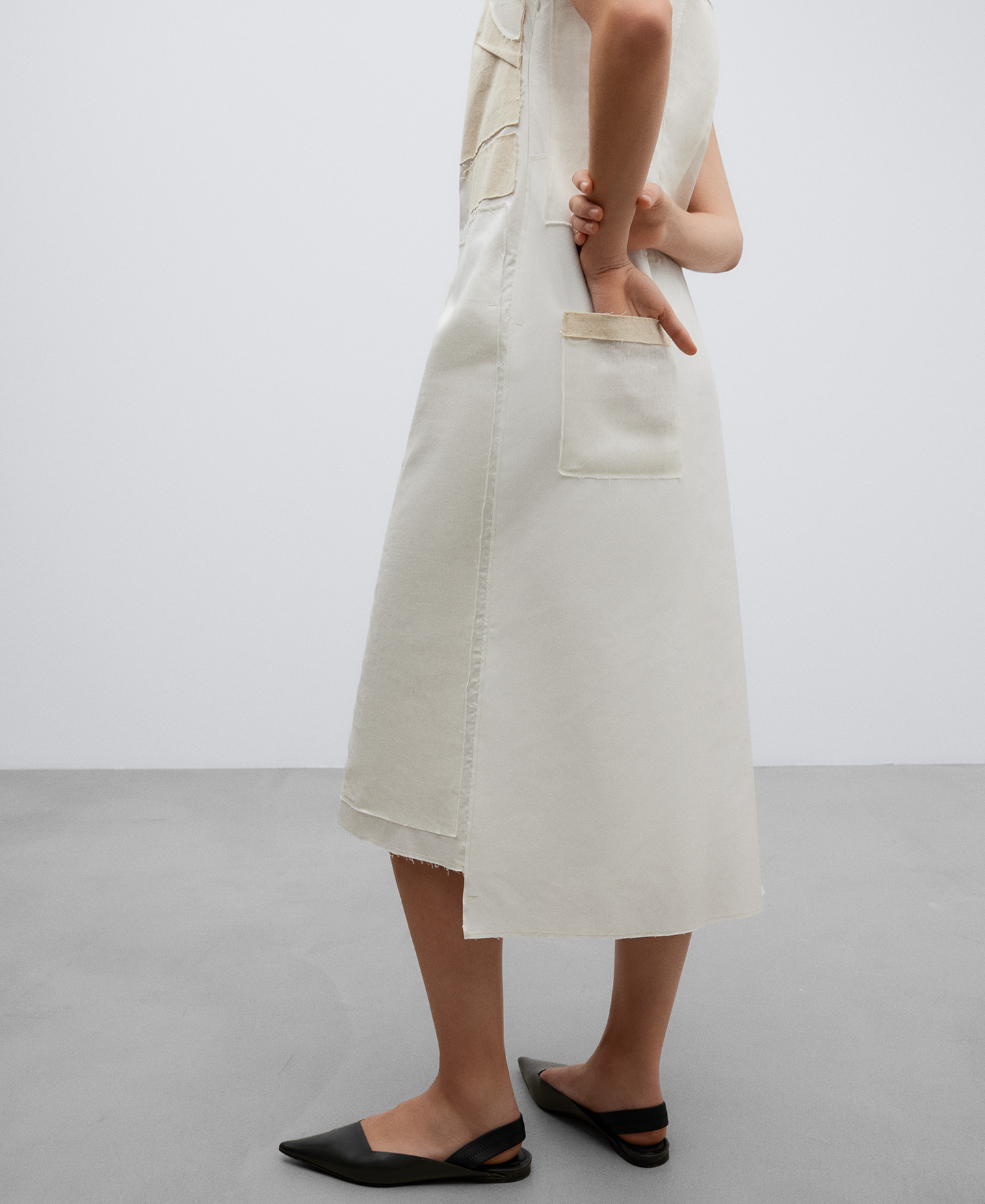 Vestido midi algodón mujer image number 3