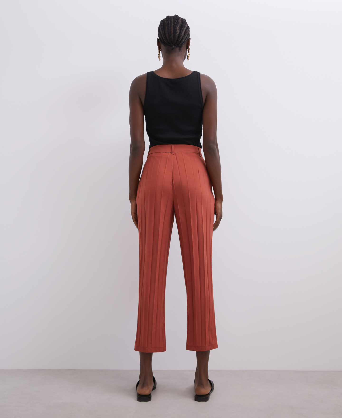 Straight cut crinkle trousers image number 2