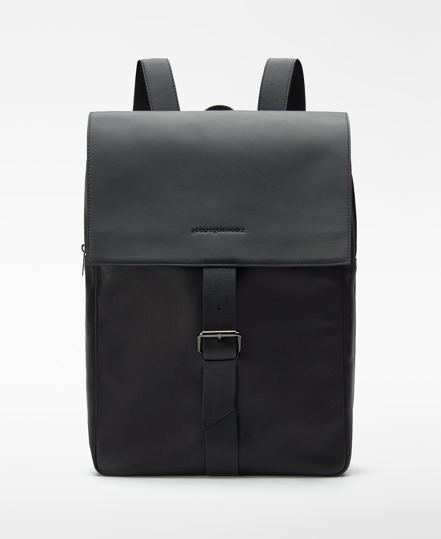Leather compact backpack man image number 0